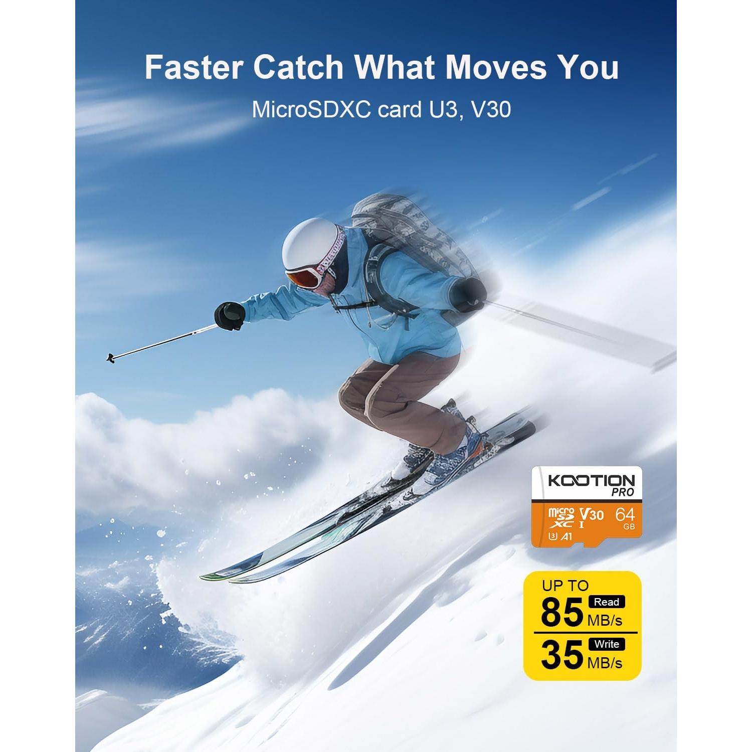 Tarjeta Micro SD 64GB KOOTION UHS-I C10 U3 A1 V30 4K UHD