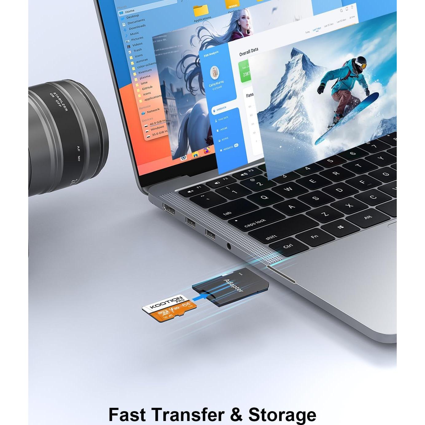 Tarjeta Micro SD 64GB KOOTION UHS-I C10 U3 A1 V30 4K UHD