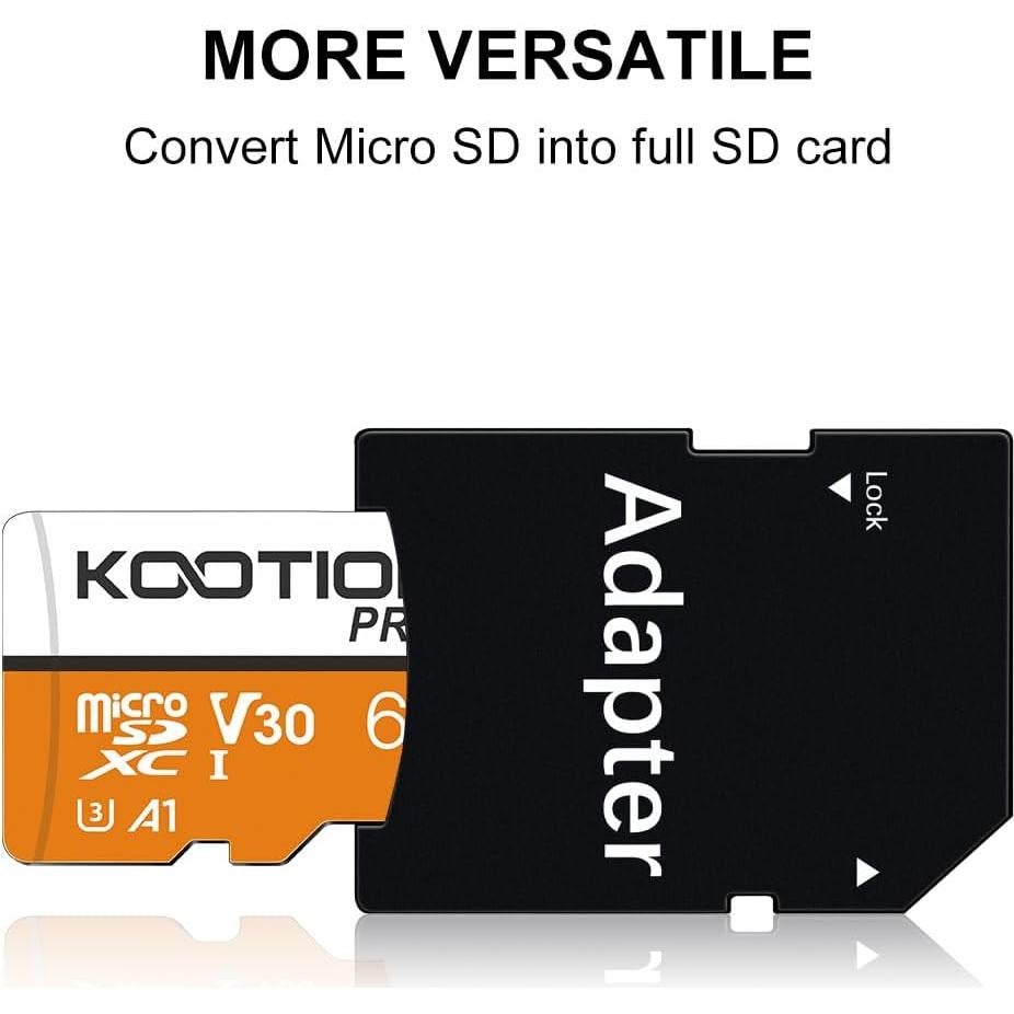 Tarjeta Micro SD 64GB KOOTION UHS-I C10 U3 A1 V30 4K UHD