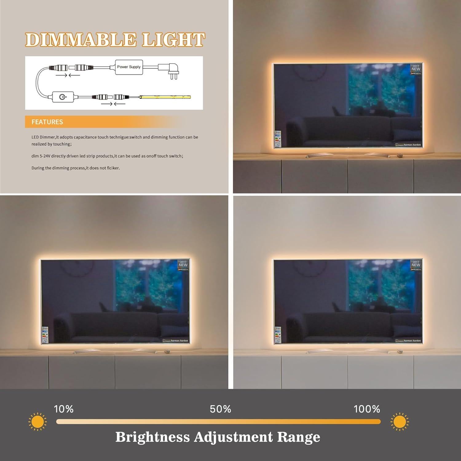 Tira LED COB 3M Pandery Regulable 2700K Blanco Cálido