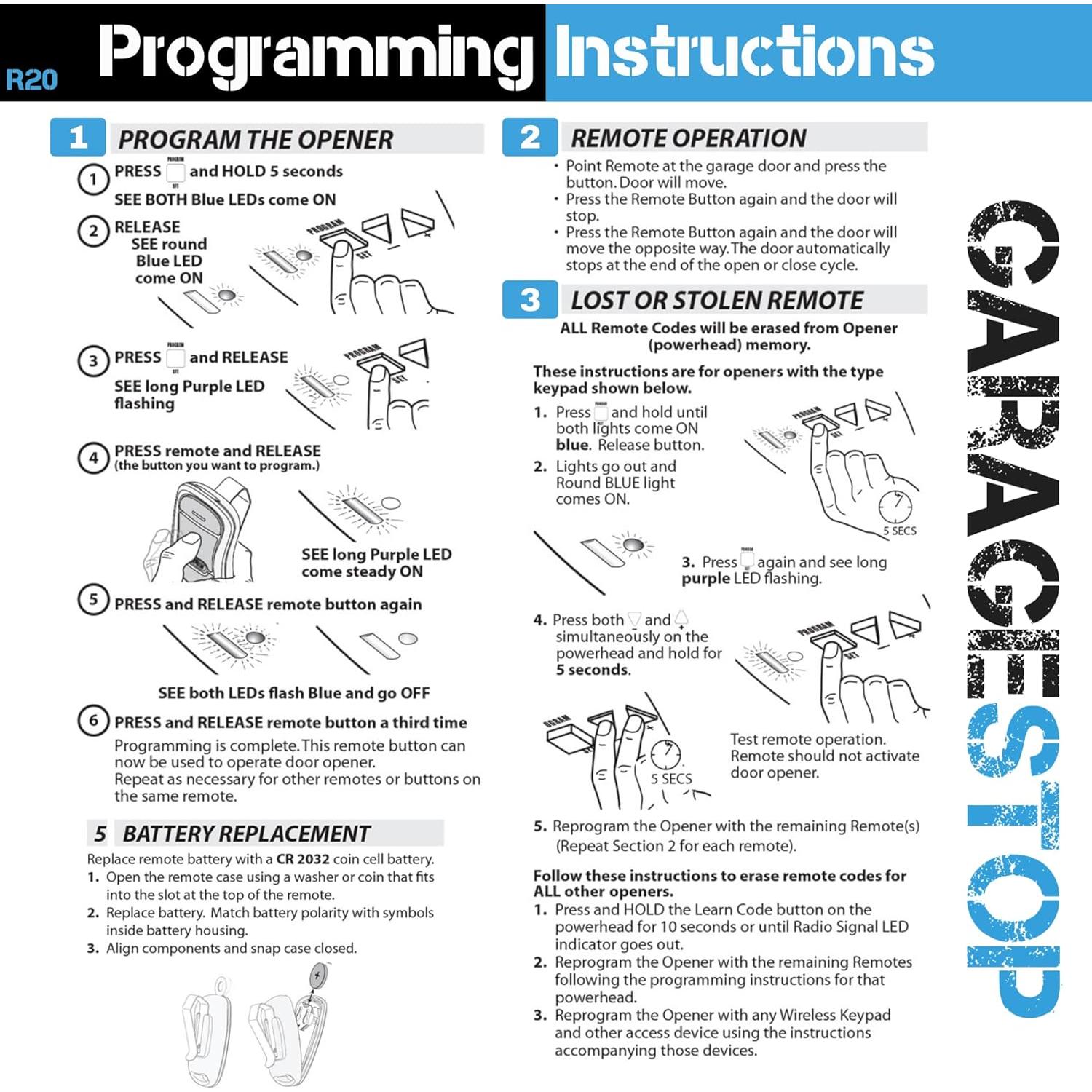 Control Remoto Garage Stop G3T-BX G3T-R para Genie Intellicode