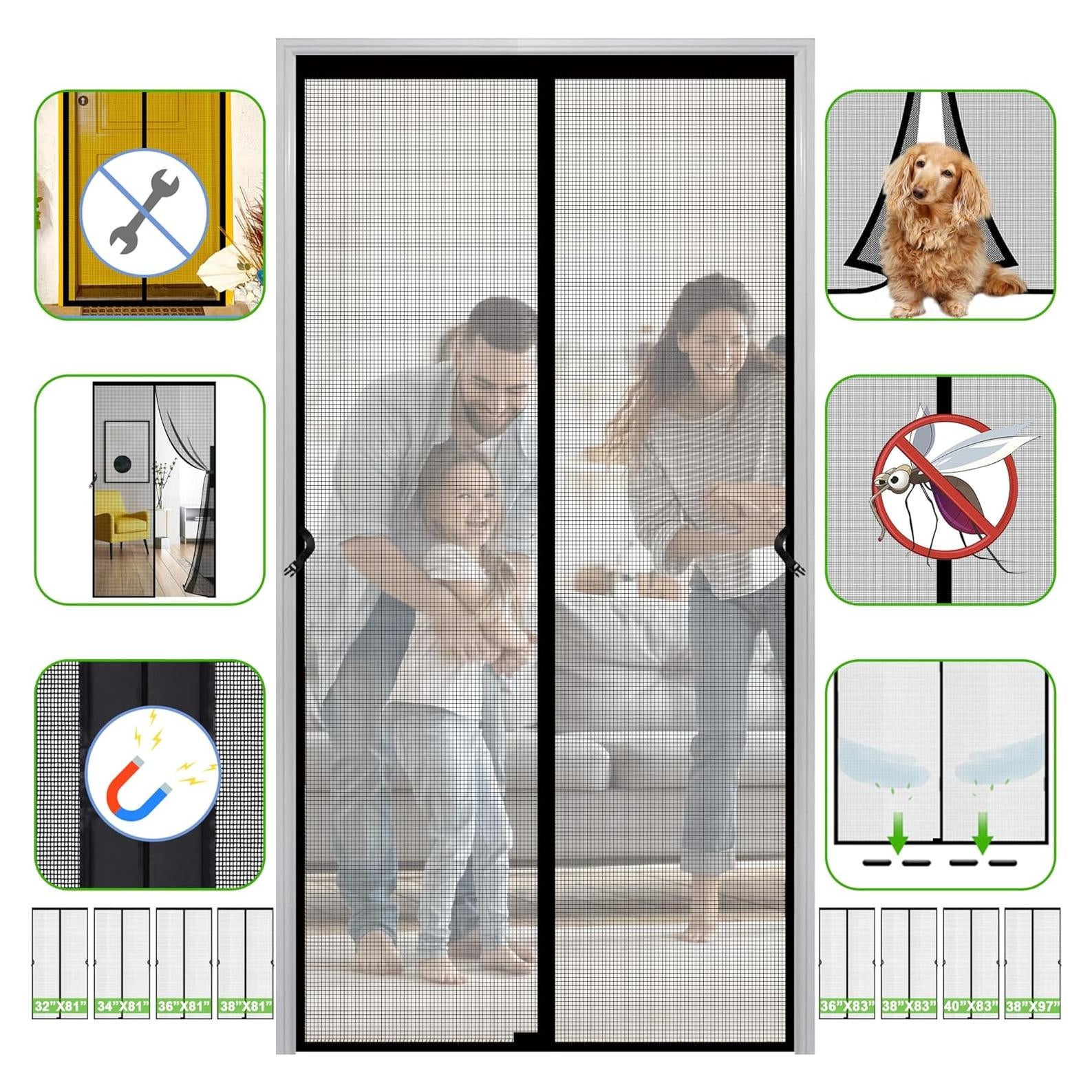 Puerta de Malla Magnética Firguny 34x81 cm Alta Resistencia