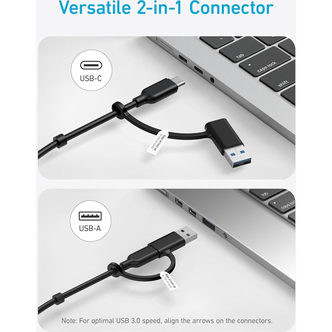 Hub USB-C Anker 8-en-1, 5Gbps, 3 Puertos USB-A, 4 USB-C, 100W