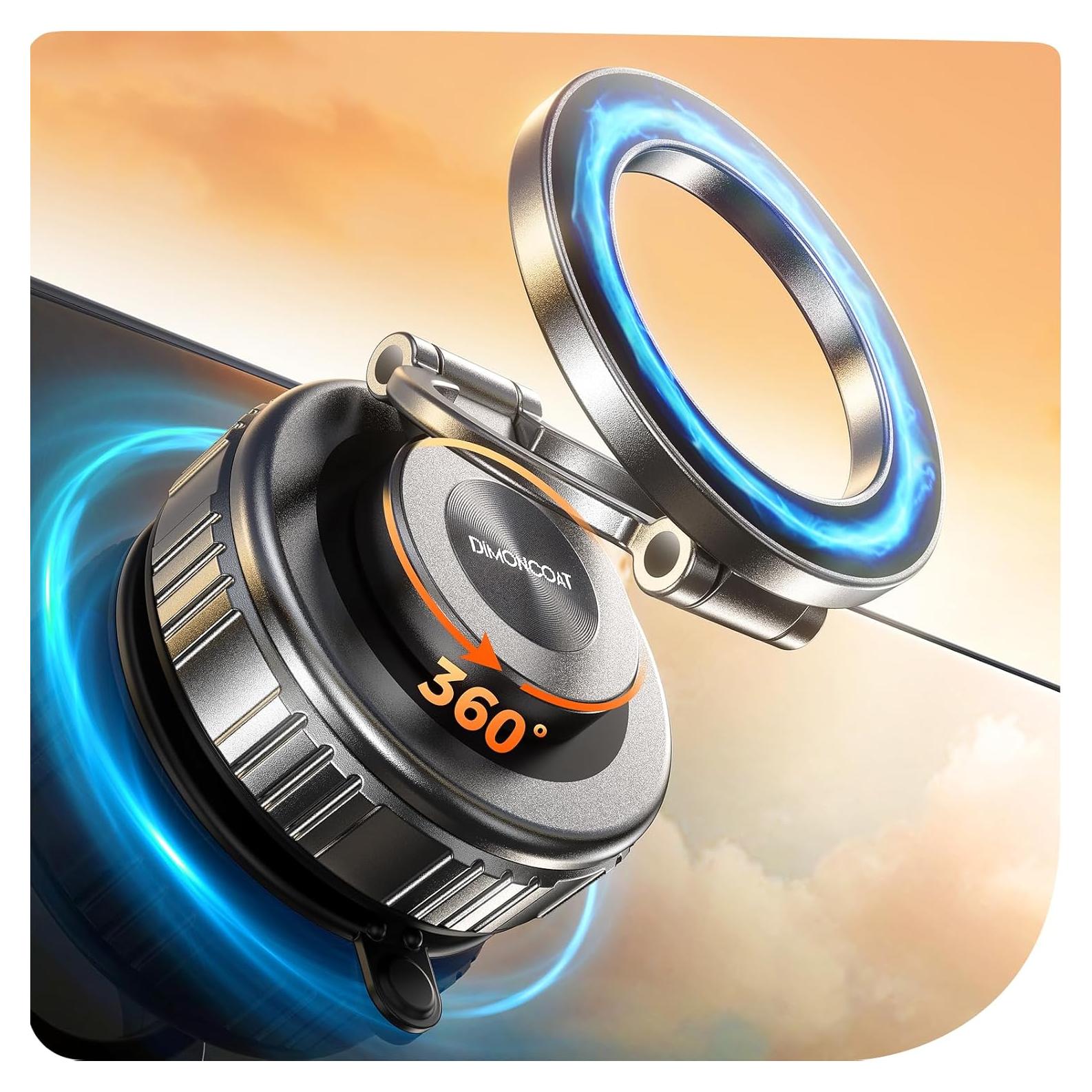 Soporte de Teléfono DIMONCOAT con Ventosa 360° - Negro