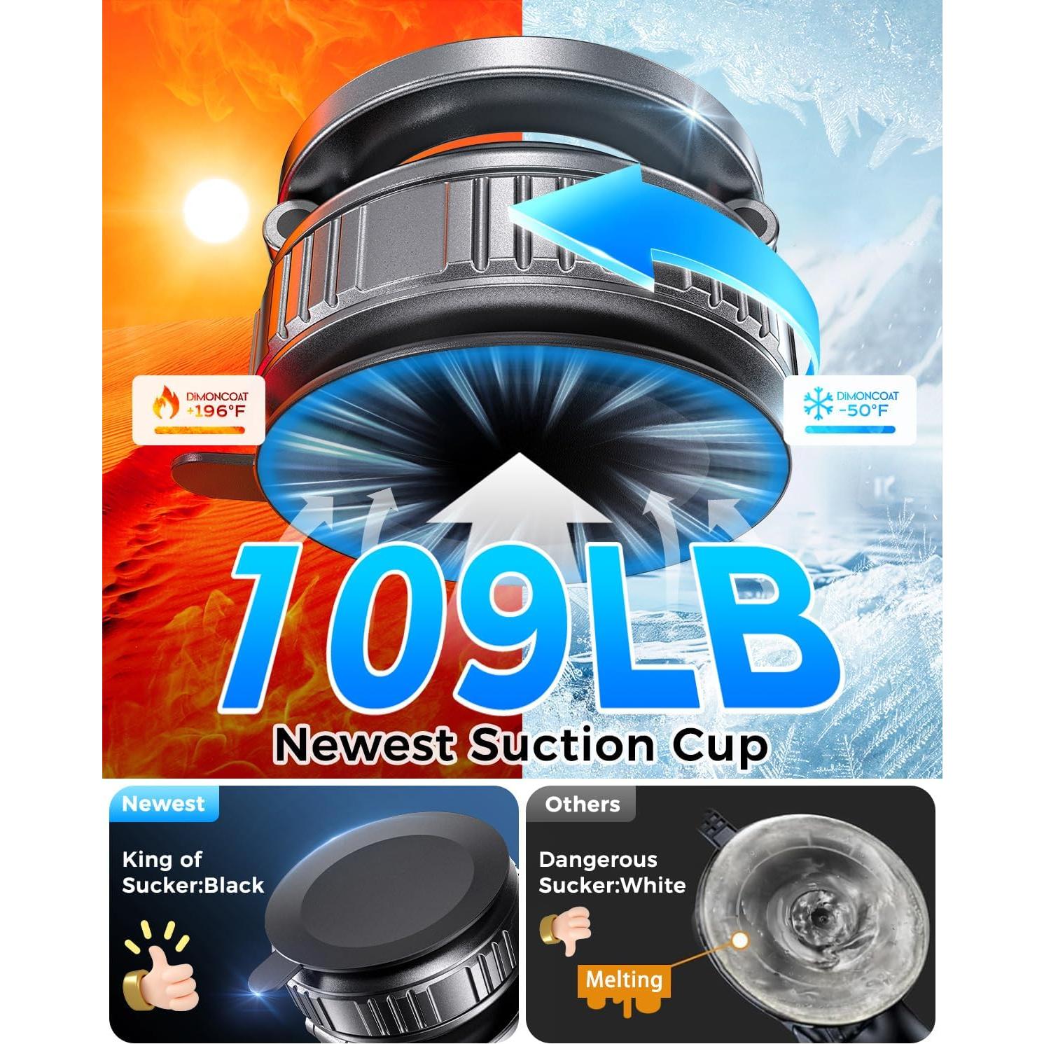 Soporte de Teléfono DIMONCOAT con Ventosa 360° - Negro