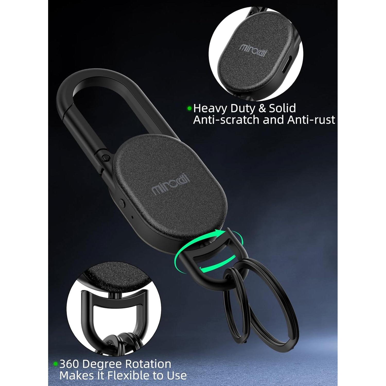 Llave con rastreador GPS Miroddi, recargable, negro