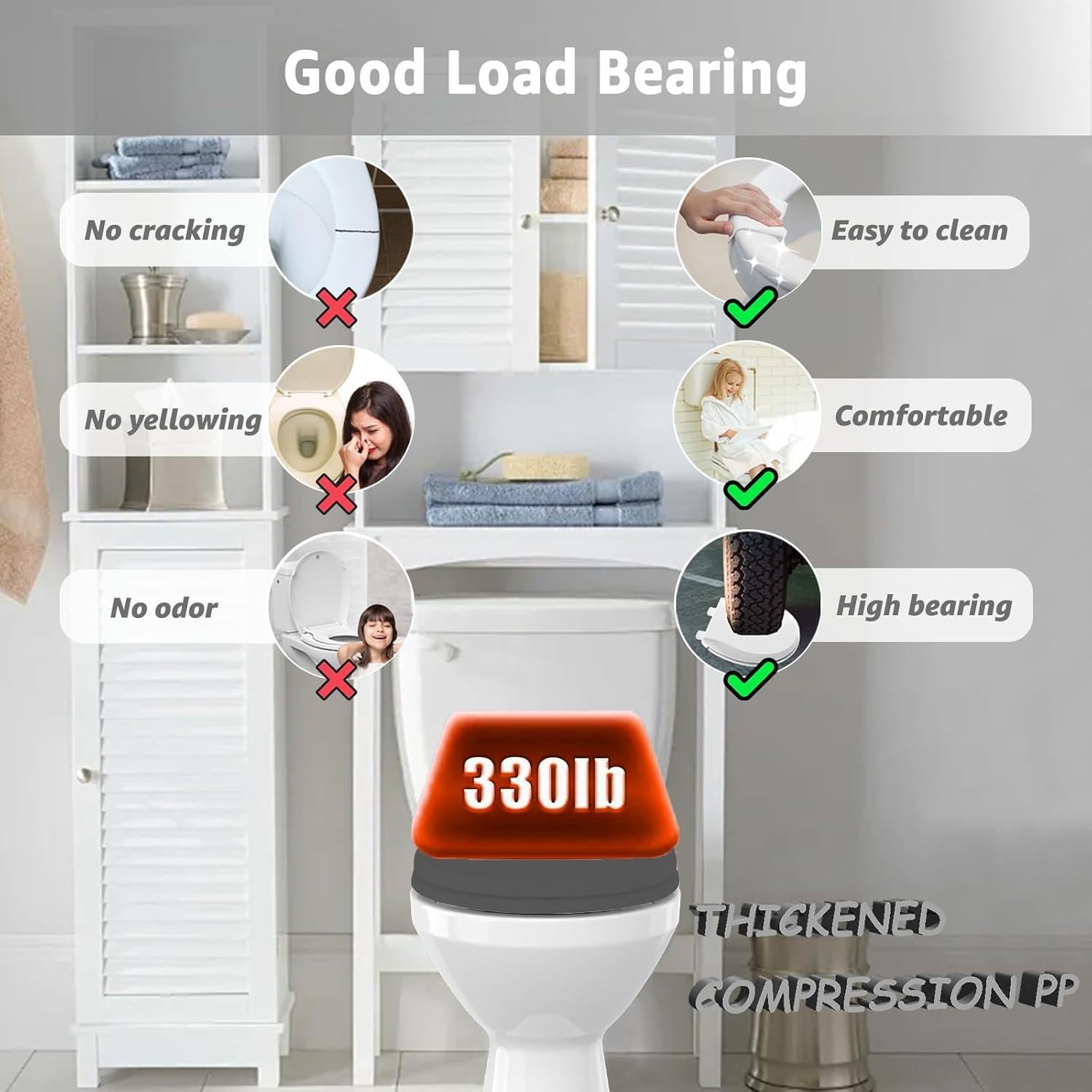 Asiento de Inodoro Redondo Huttdmel 42 cm Gris con Cierre Suave