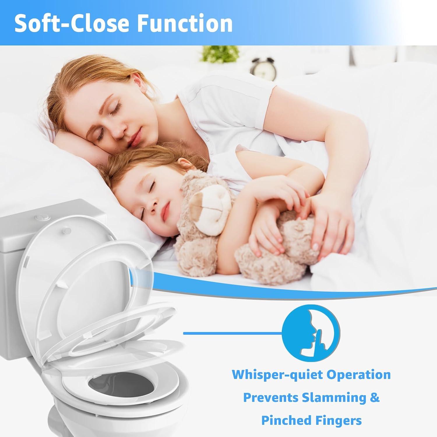 Asiento de Inodoro Redondo Huttdmel con Asiento para Niños 41.91 cm