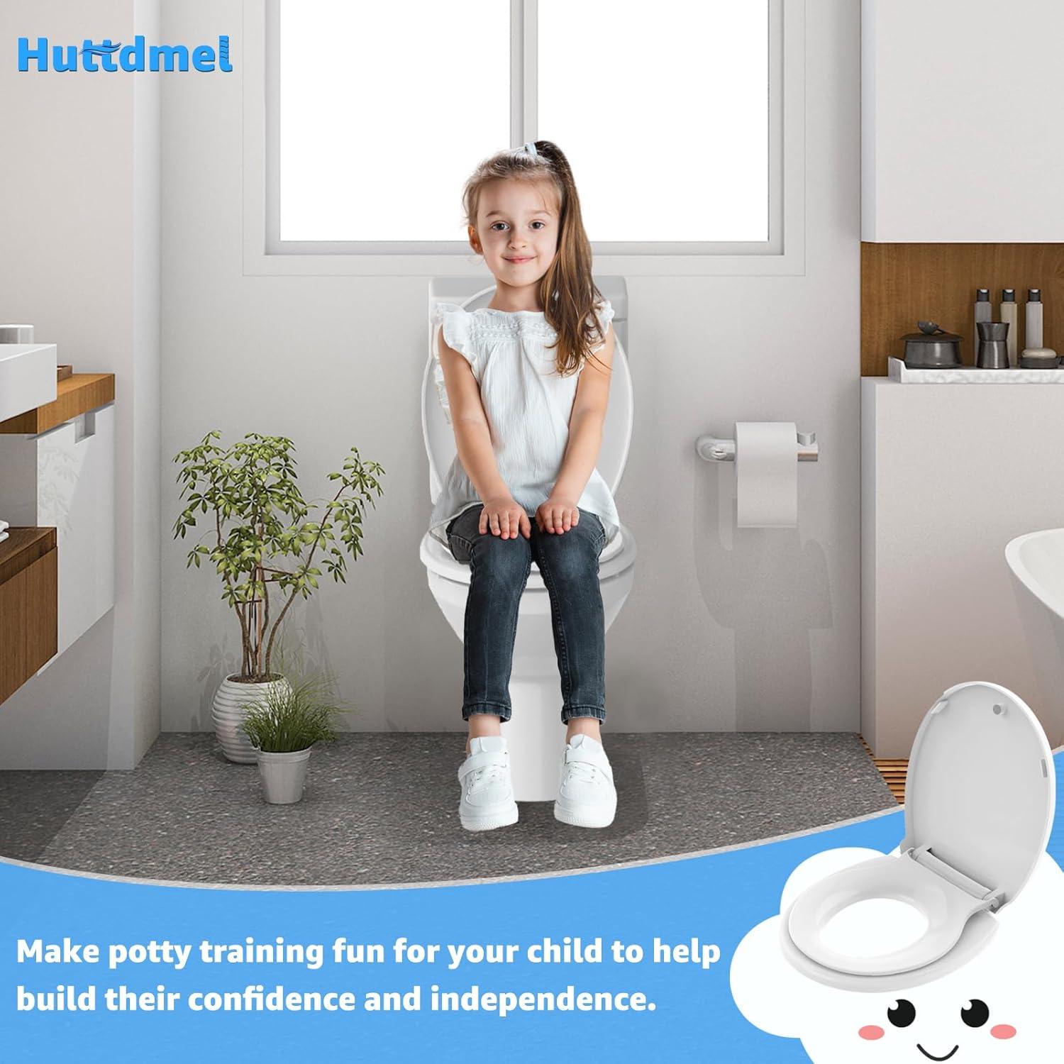 Asiento de Inodoro Redondo Huttdmel con Asiento para Niños 41.91 cm