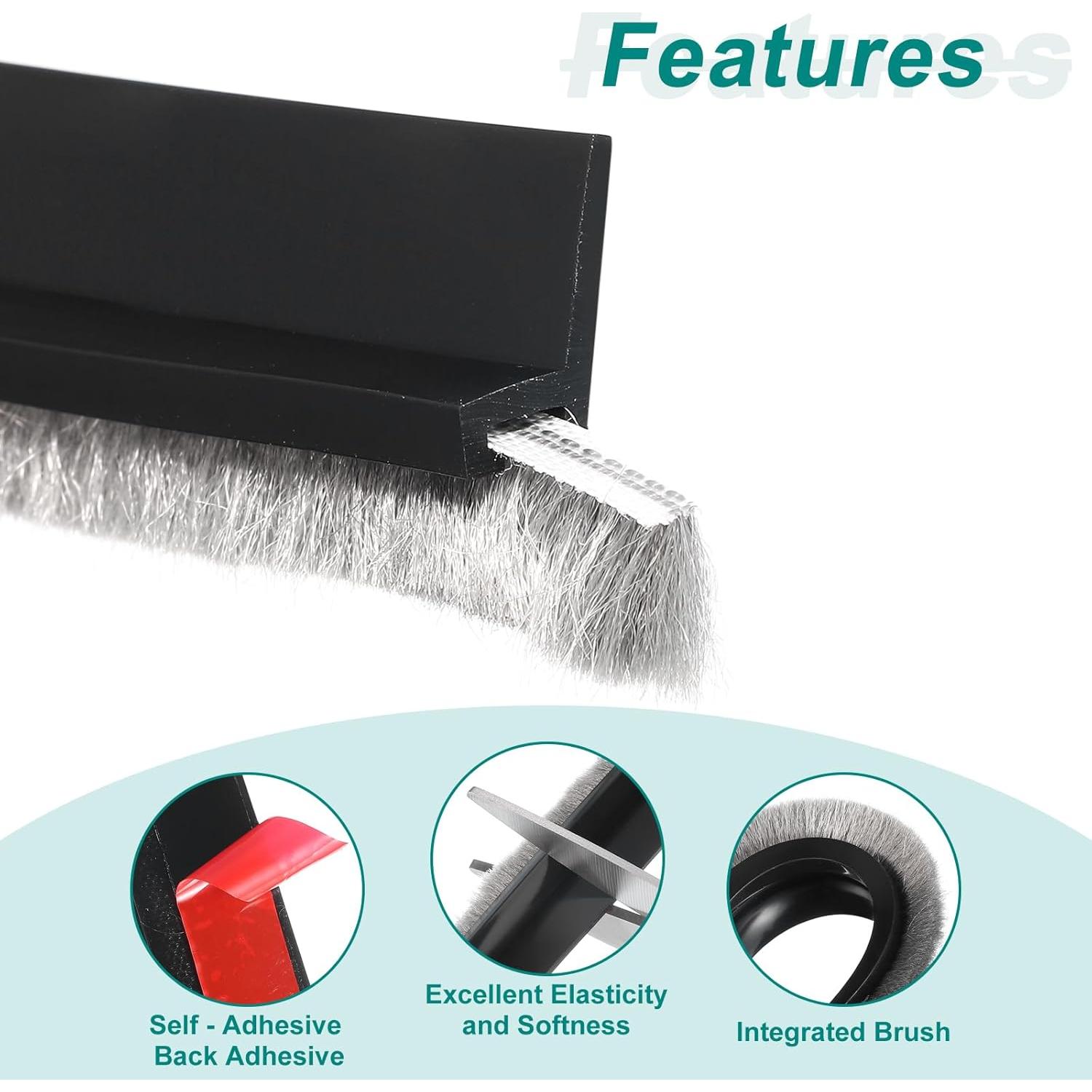 Barrera de Puerta uxcell 100 cm con Adhesivo Aislante Negro