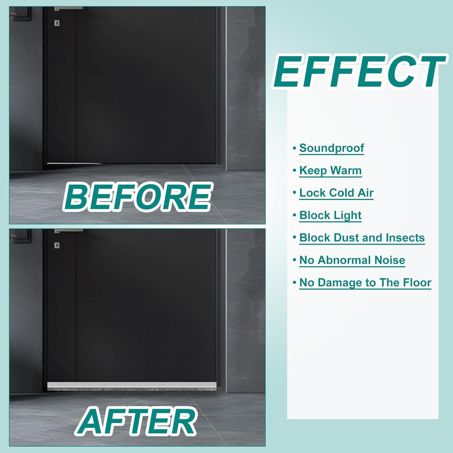 Barrera de Puerta uxcell 100 cm con Adhesivo Aislante Negro