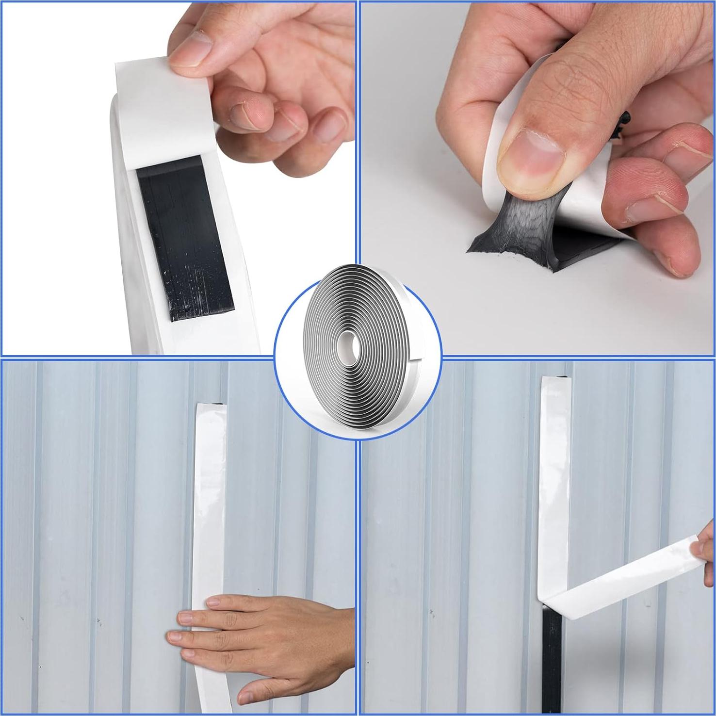 Cinta de Masilla Butílica Negra 1/8" x 3/4" - 4 Rollos 30 pies