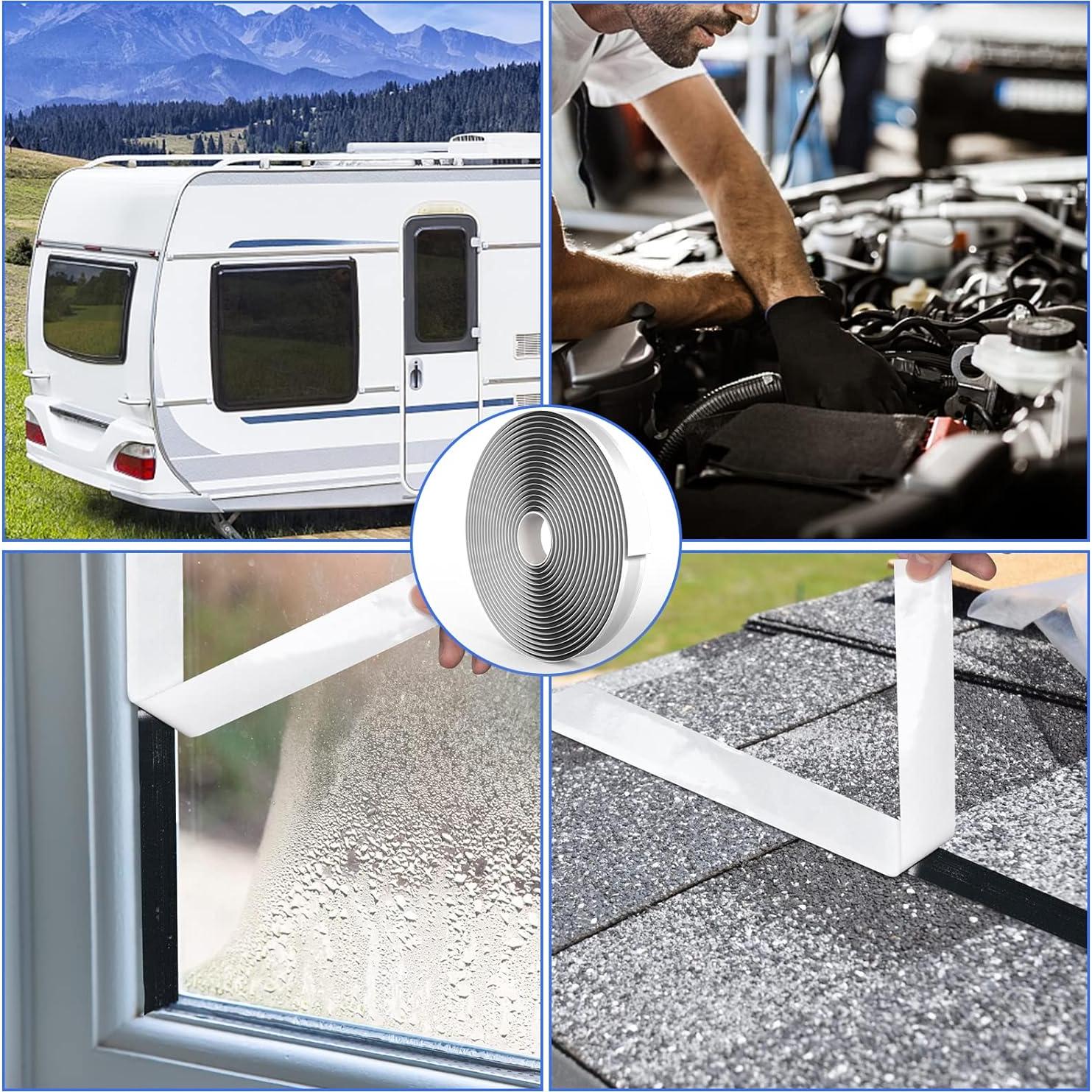 Cinta de Masilla Butílica Negra 1/8" x 3/4" - 4 Rollos 30 pies