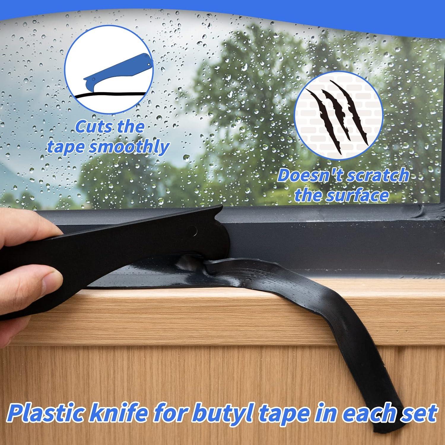 Cinta de Masilla Butílica Negra 1/8" x 3/4" - 4 Rollos 30 pies