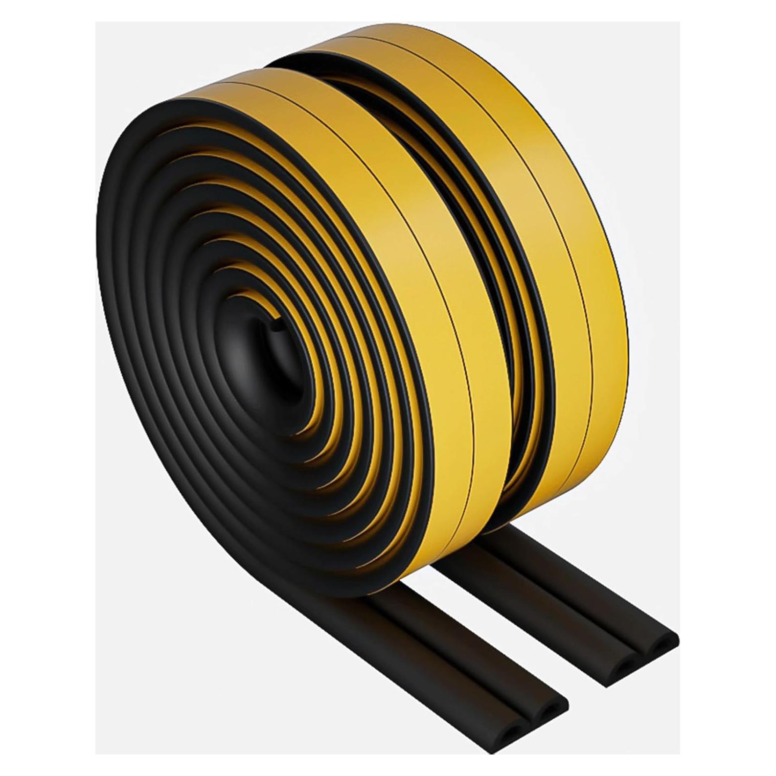 Burlete de Espuma Autoadhesiva GOLUMINI 10.06m Negro