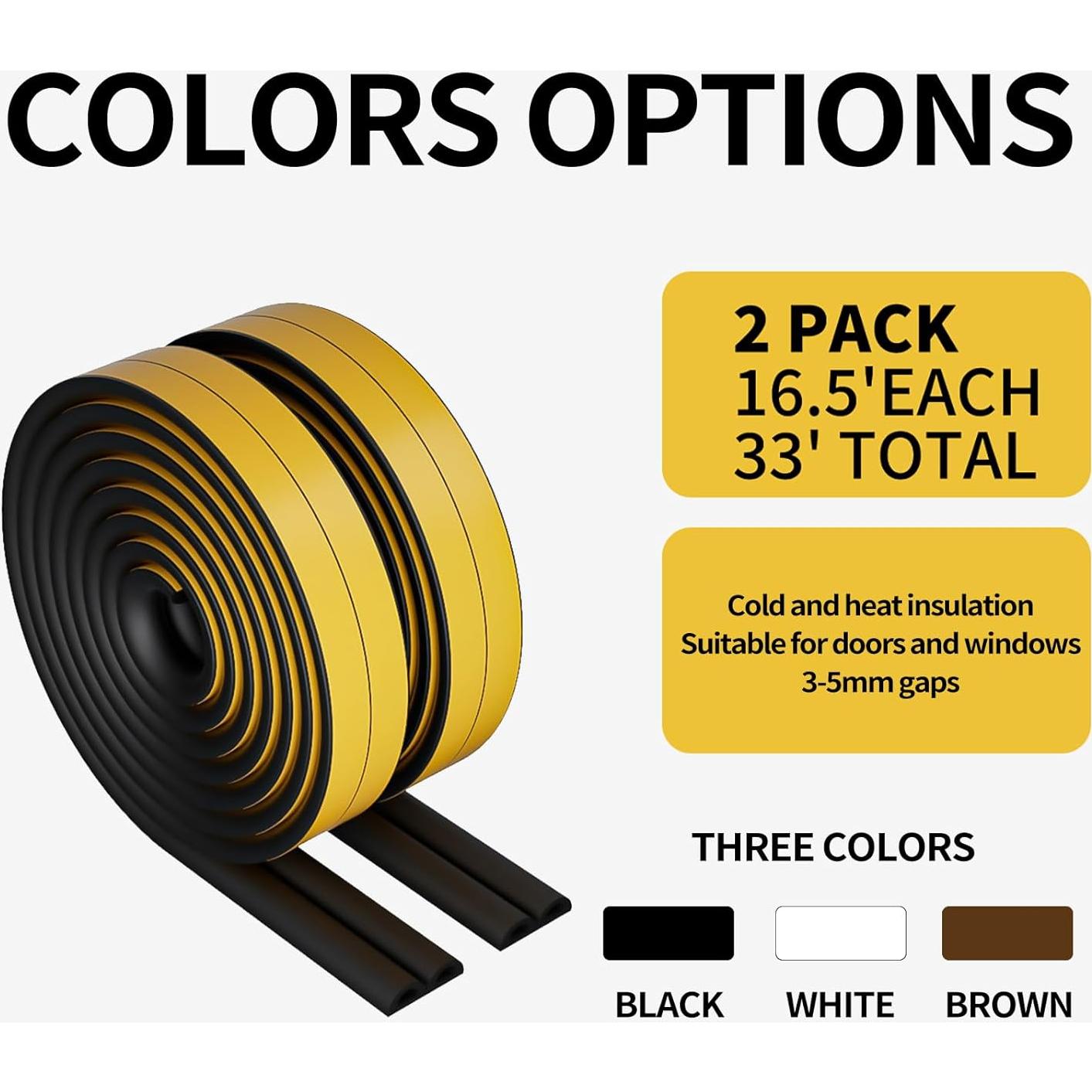 Burlete de Espuma Autoadhesiva GOLUMINI 10.06m Negro