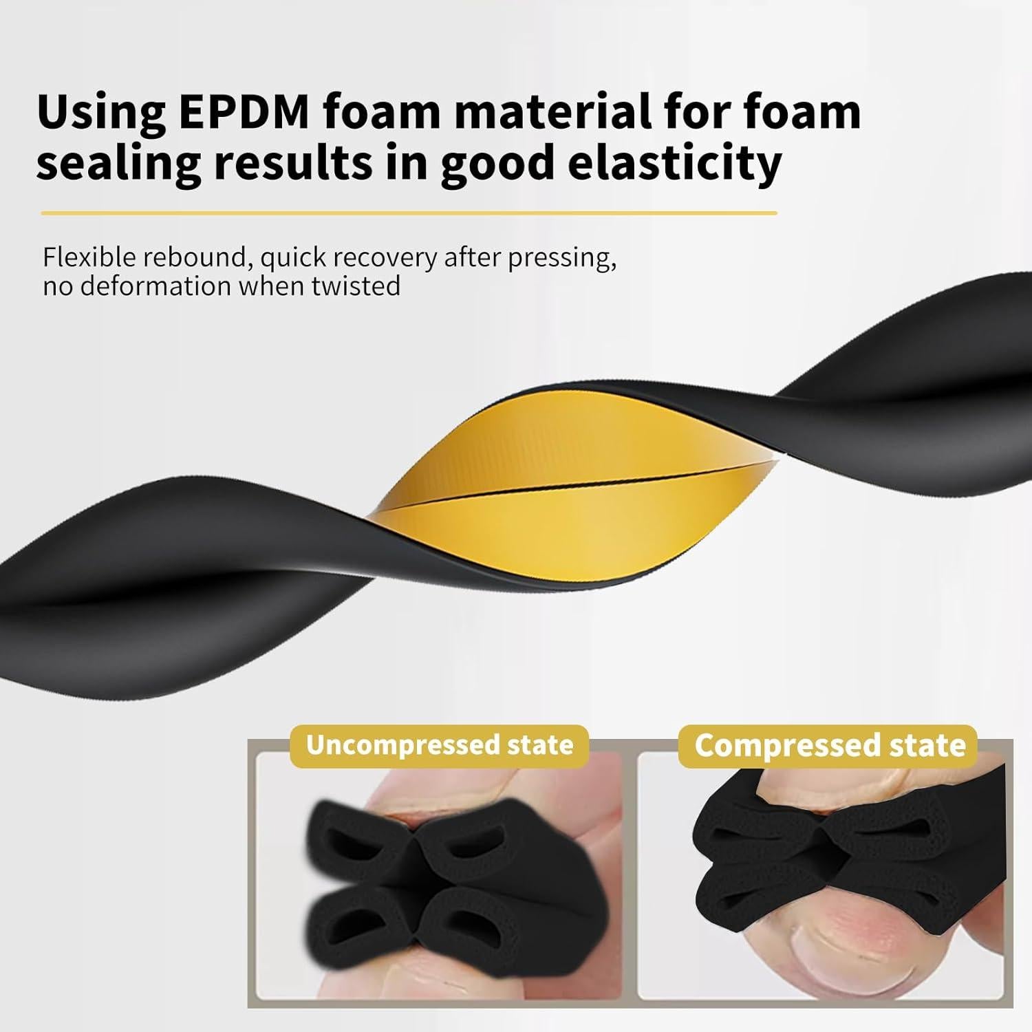 Burlete de Espuma Autoadhesiva GOLUMINI 10.06m Negro