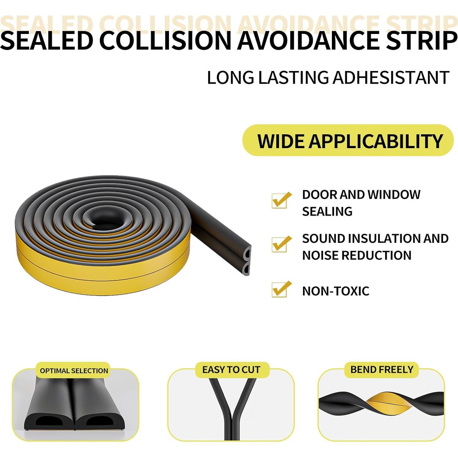 Burlete de Espuma Autoadhesiva GOLUMINI 10.06m Negro