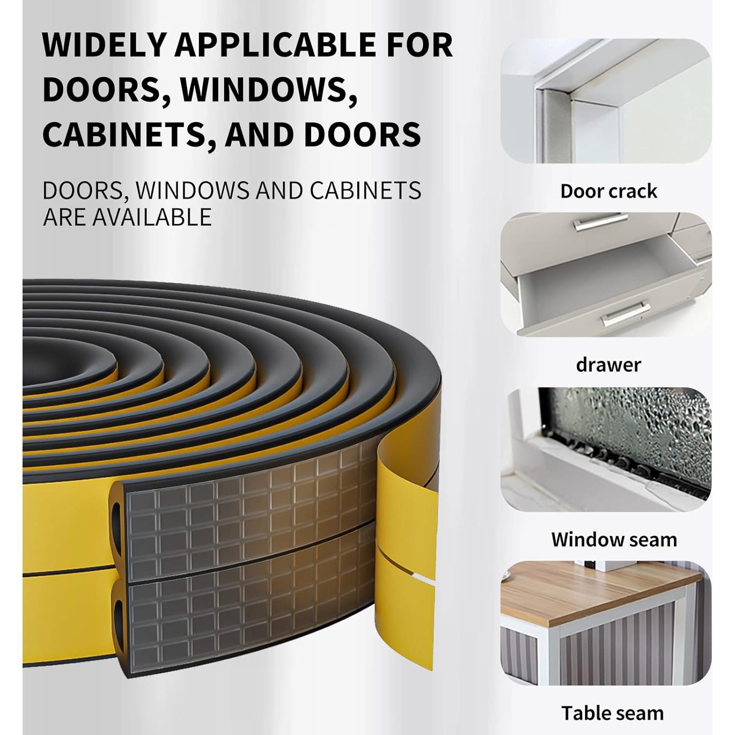 Burlete de Espuma Autoadhesiva GOLUMINI 10.06m Negro