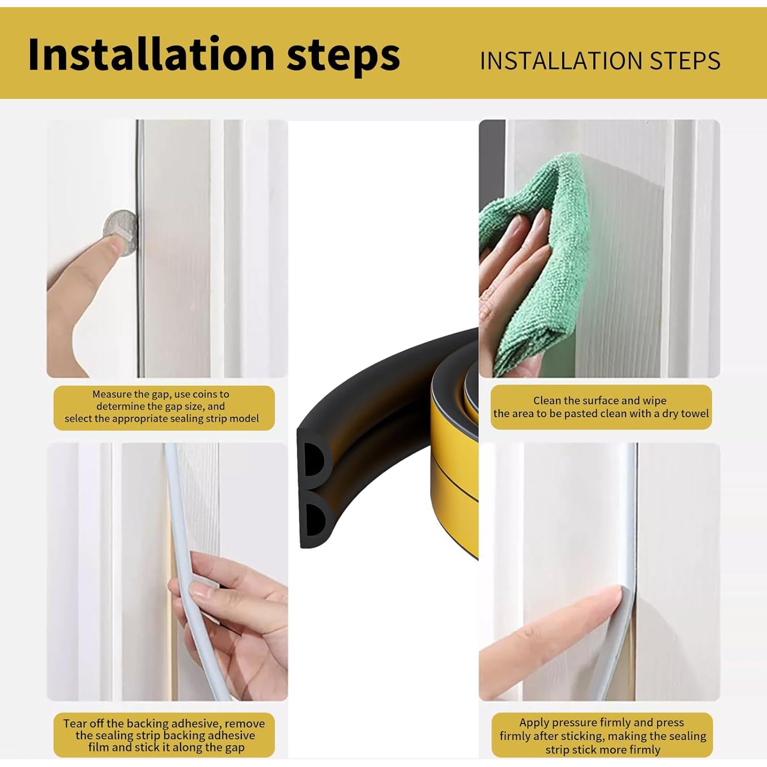 Burlete de Espuma Autoadhesiva GOLUMINI 10.06m Negro