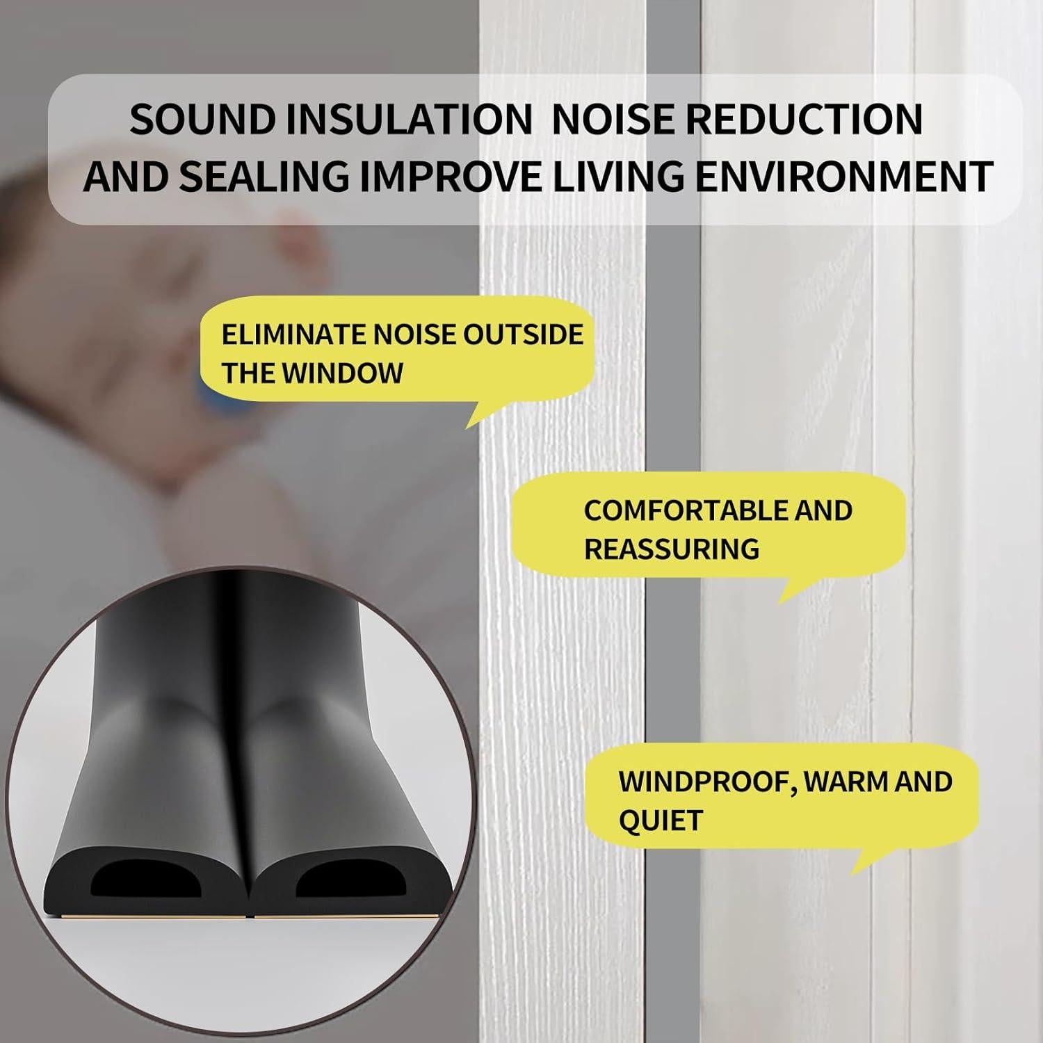 Burlete de Espuma Autoadhesiva GOLUMINI 10.06m Negro