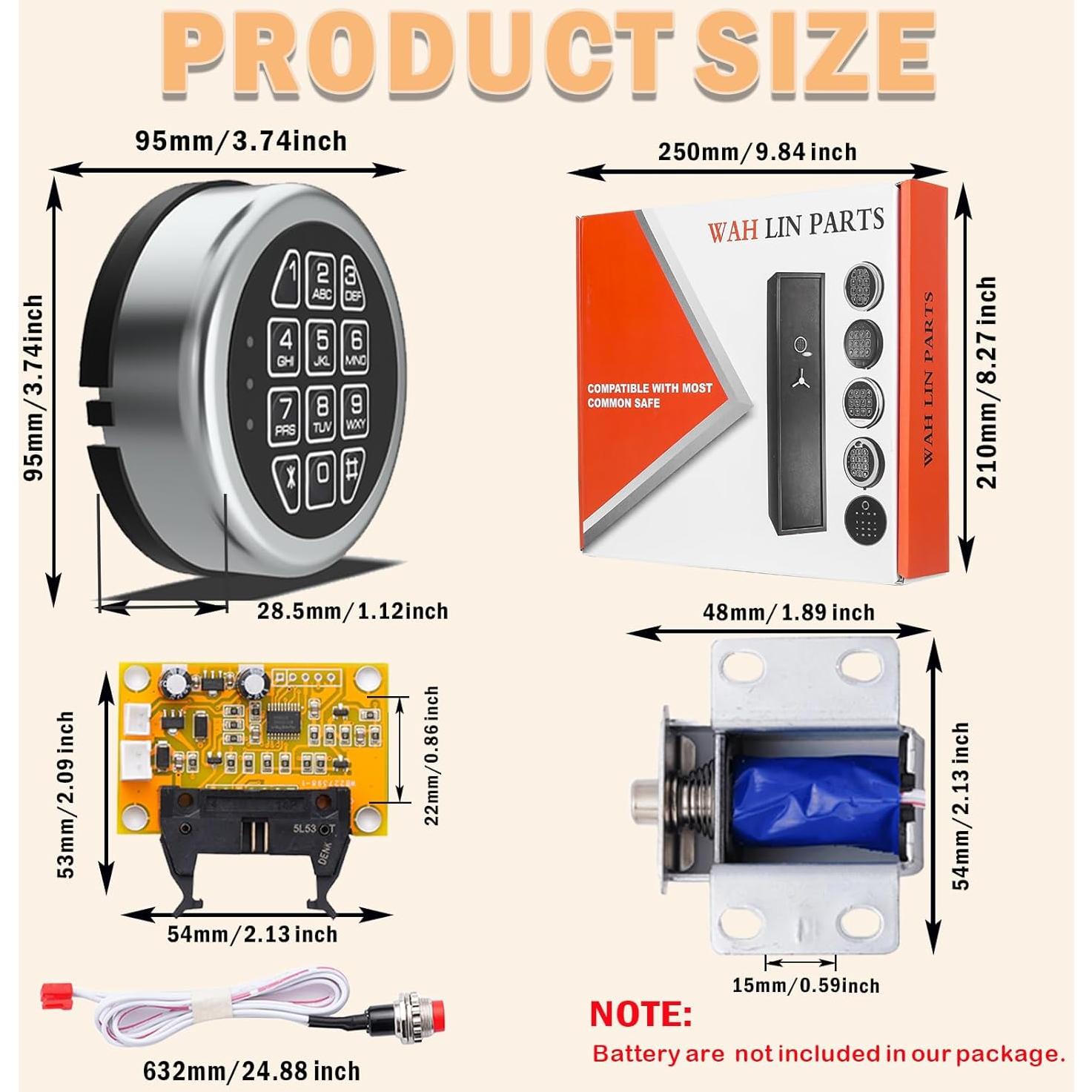 Cerradura Electrónica de Teclado Cromo WAH LIN PARTS 14 Pines