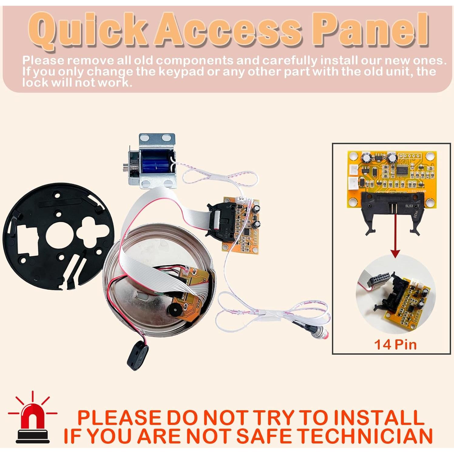 Cerradura Electrónica de Teclado Cromo WAH LIN PARTS 14 Pines