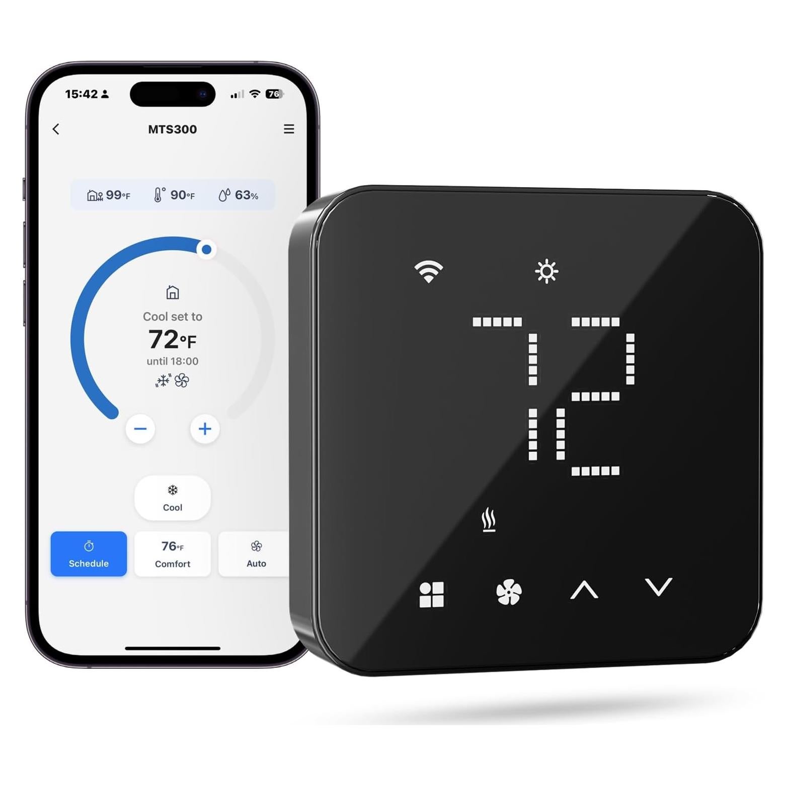Termostato Inteligente Meross MTS300 WiFi Control Voz 24V