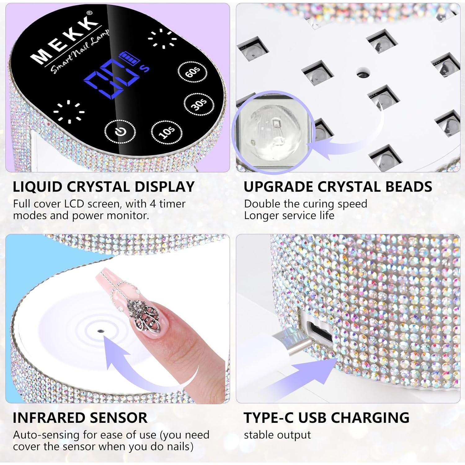 Lámpara de Uñas LED UV MEKK Mini 24W Inalámbrica Blanca