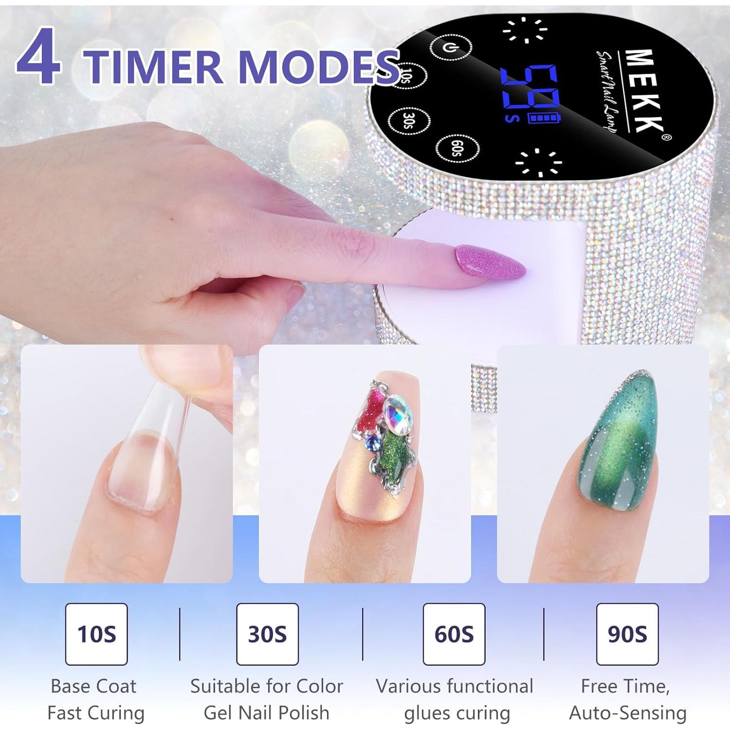 Lámpara de Uñas LED UV MEKK Mini 24W Inalámbrica Blanca