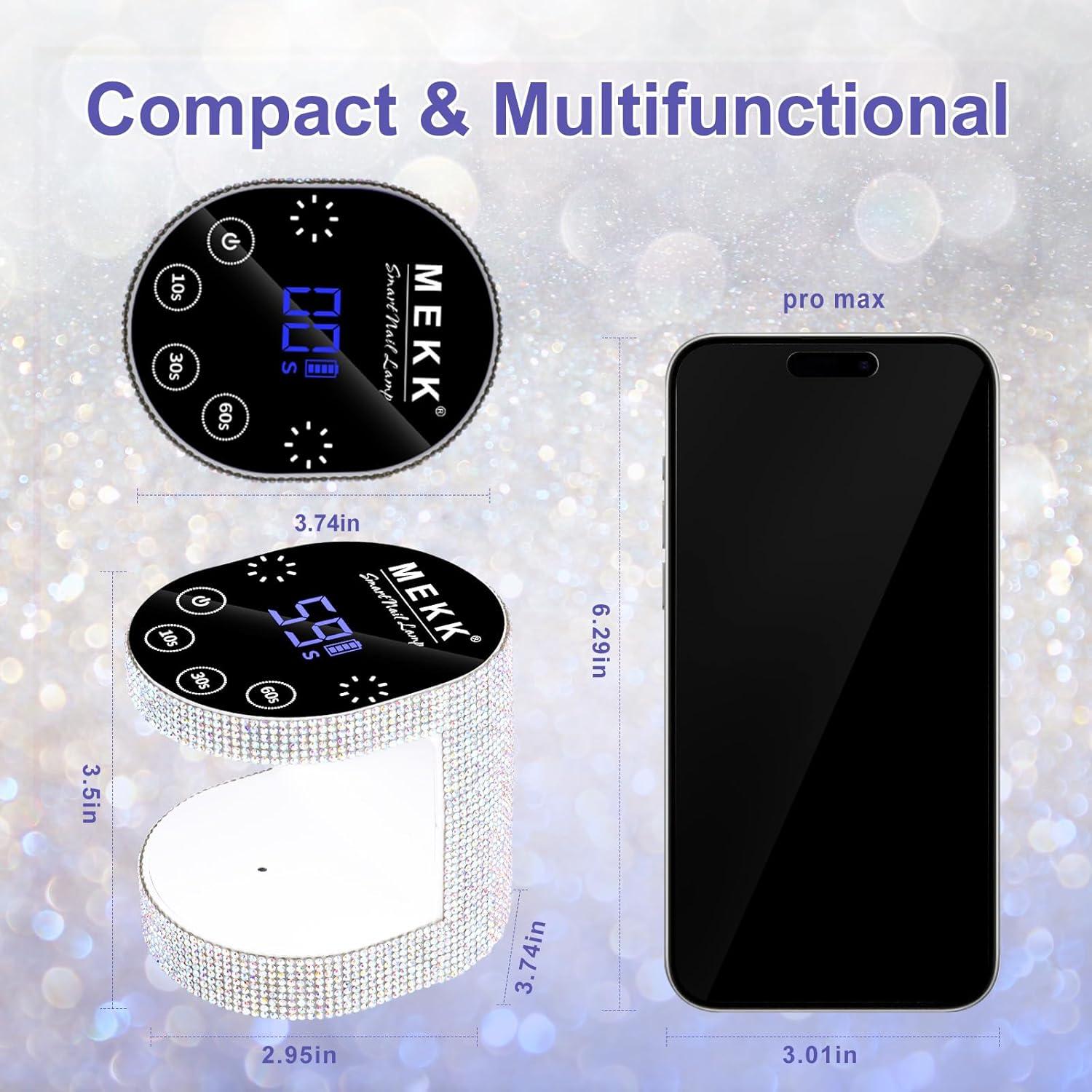 Lámpara de Uñas LED UV MEKK Mini 24W Inalámbrica Blanca