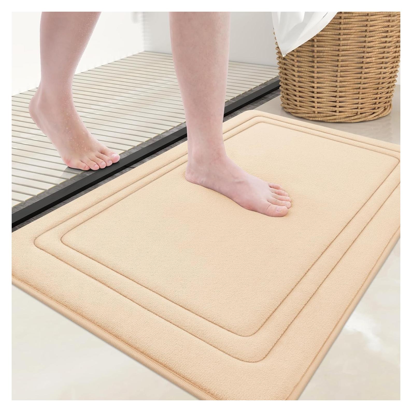 Alfombra de Baño Grandaily 61x41 cm Espuma Viscoelástica Beige