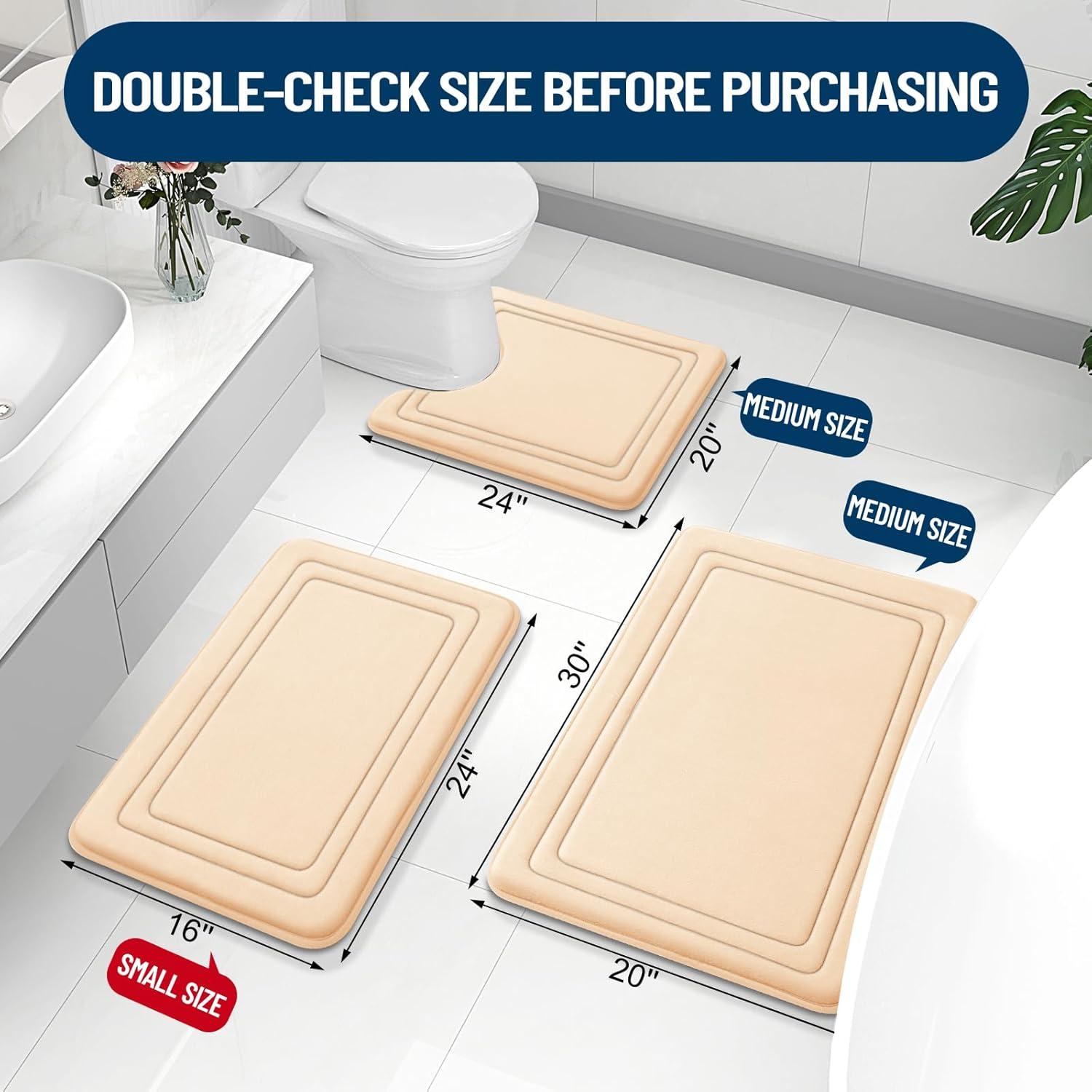 Alfombra de Baño Grandaily 61x41 cm Espuma Viscoelástica Beige