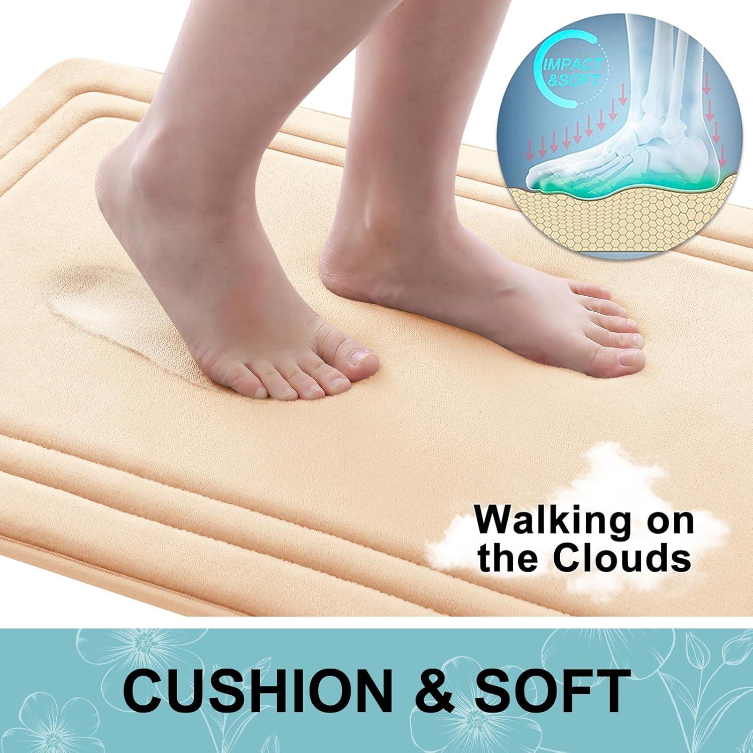 Alfombra de Baño Grandaily 61x41 cm Espuma Viscoelástica Beige