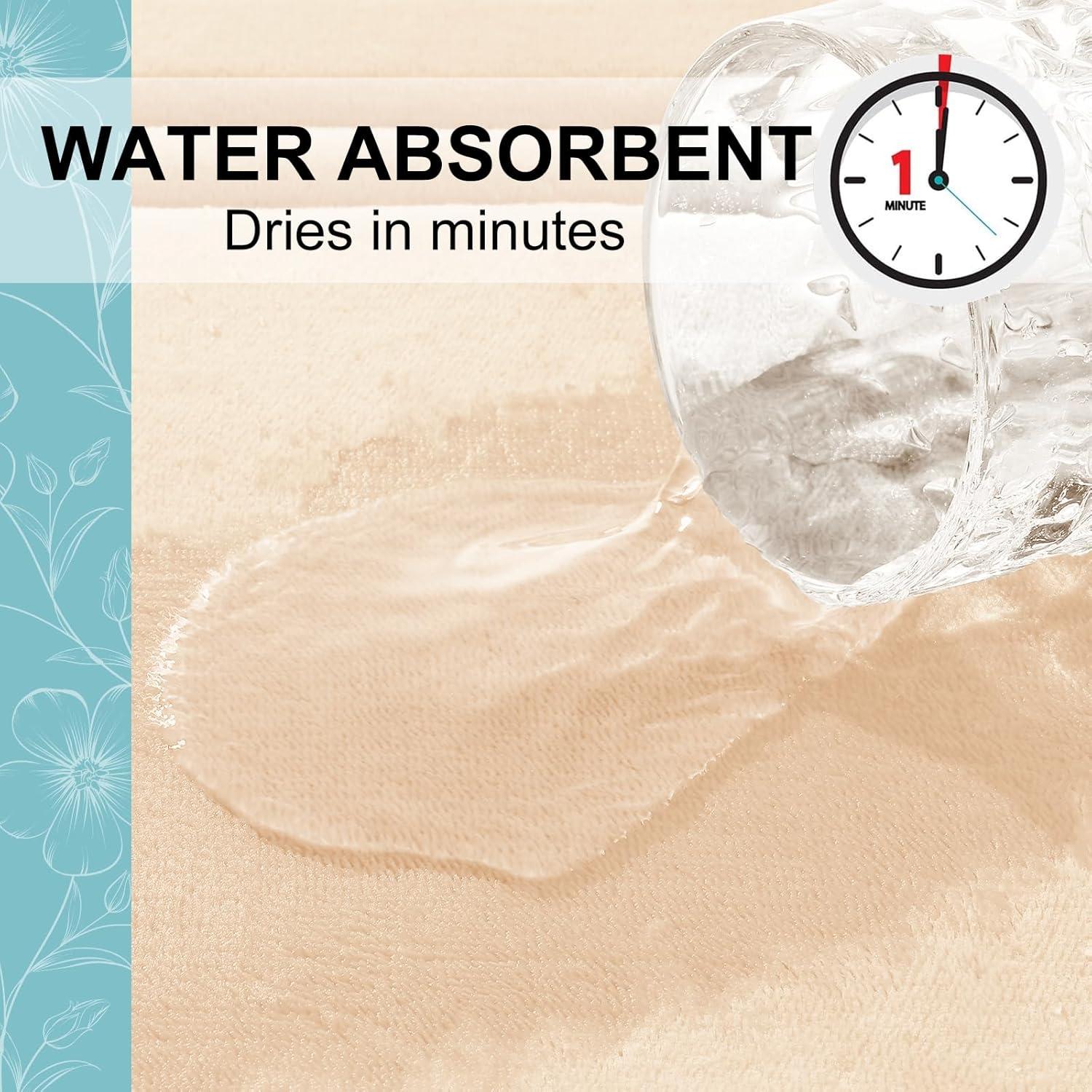 Alfombra de Baño Grandaily 61x41 cm Espuma Viscoelástica Beige