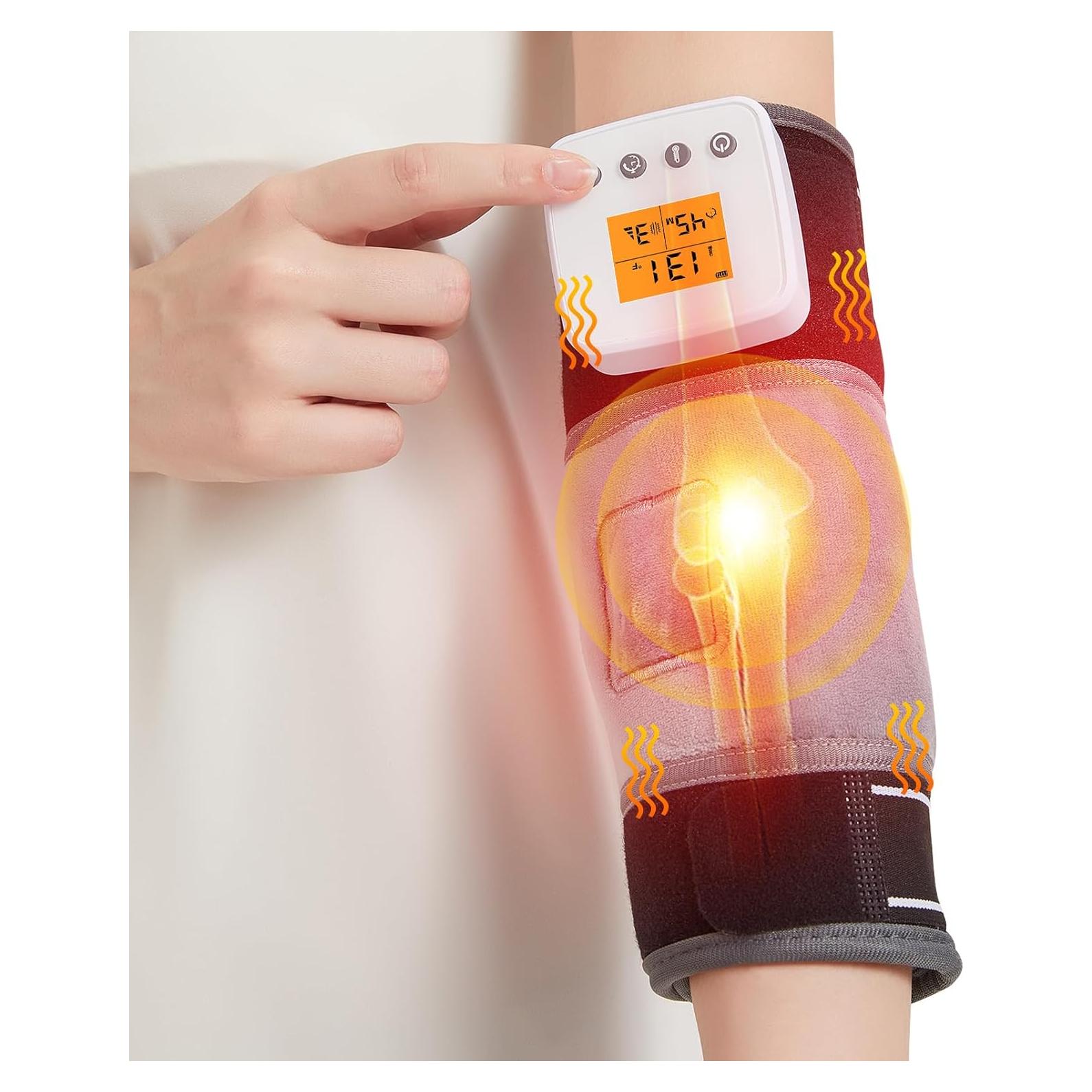 Almohadilla Calentadora Recargable JOBYNA para Codo - 3 Niveles de Calor y Vibración