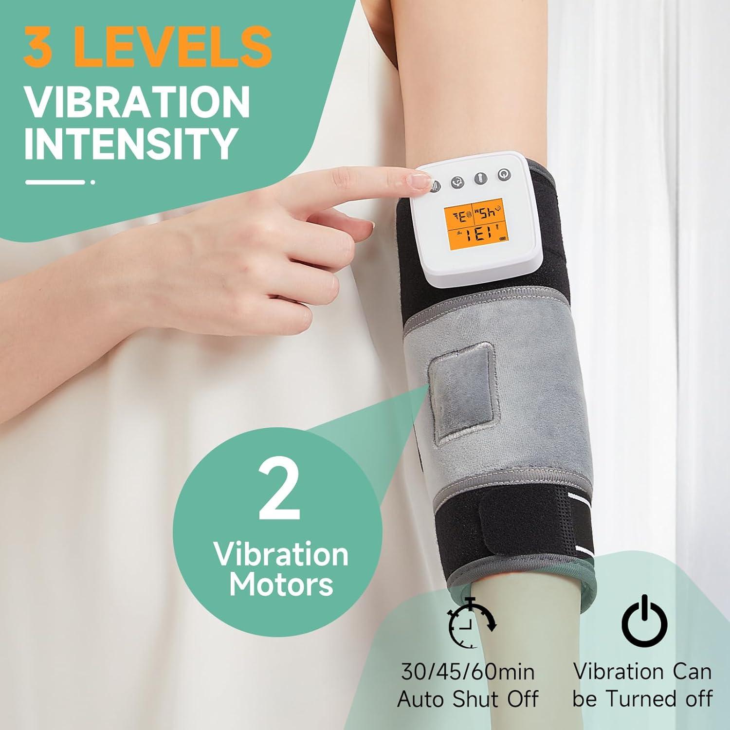 Almohadilla Calentadora Recargable JOBYNA para Codo - 3 Niveles de Calor y Vibración