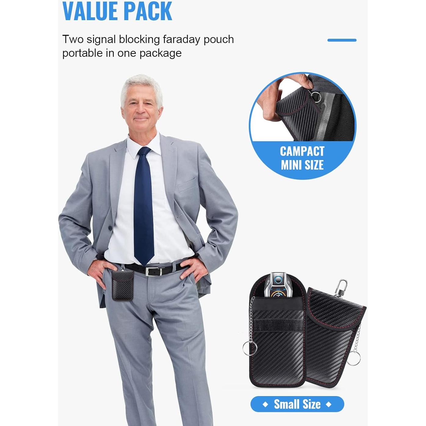 Bolsa Faraday Lanpard para Llave - 2 Paquetes, Doble Capa