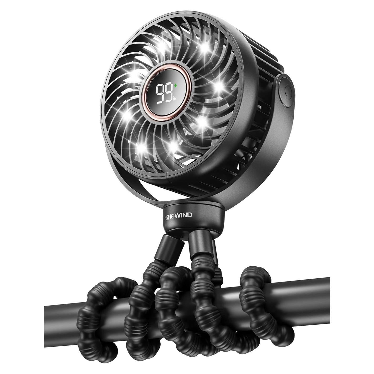 Ventilador Portátil Recargable SHEWIND S15 Pro 4000mAh Negro