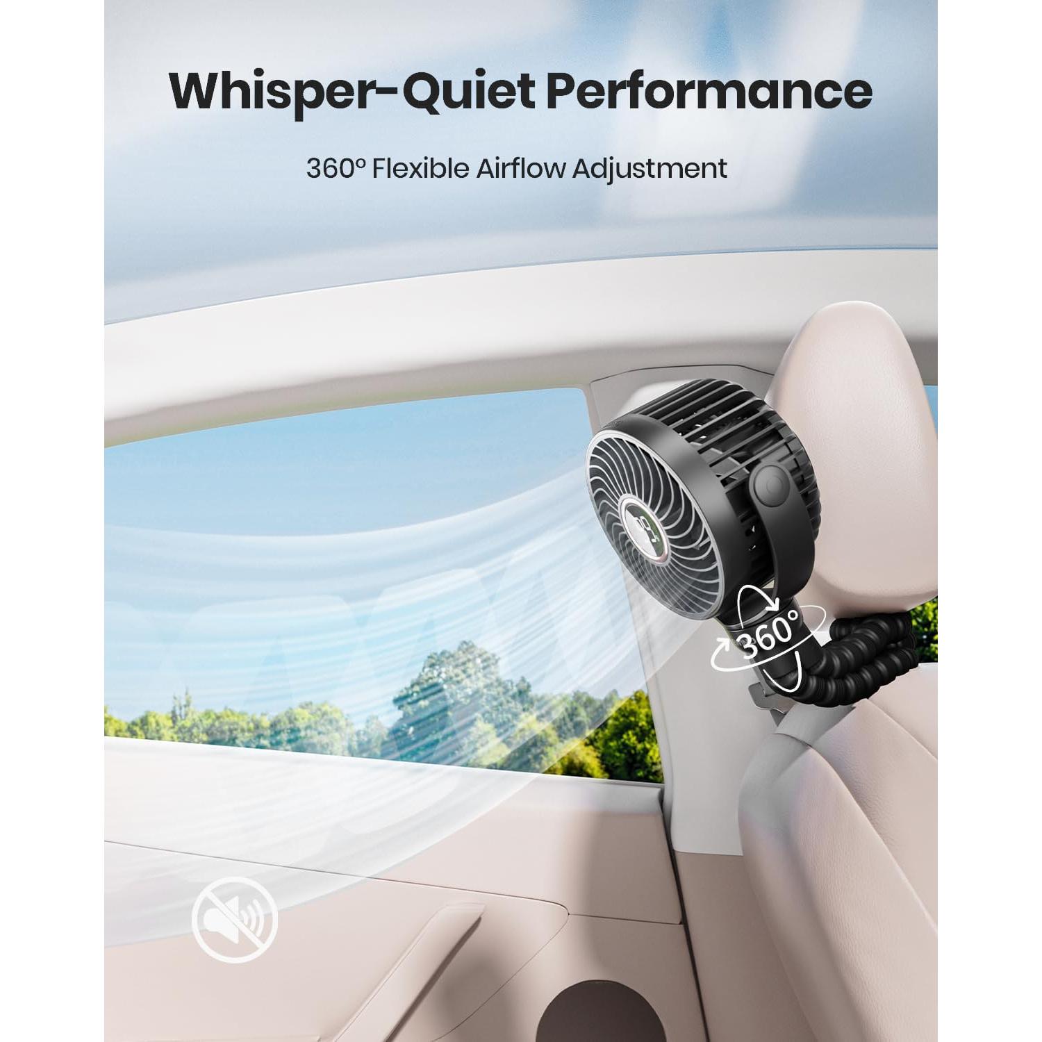 Ventilador Portátil Recargable SHEWIND S15 Pro 4000mAh Negro