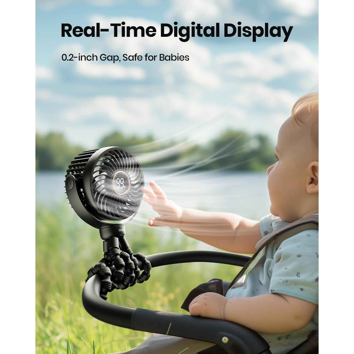 Ventilador Portátil Recargable SHEWIND S15 Pro 4000mAh Negro