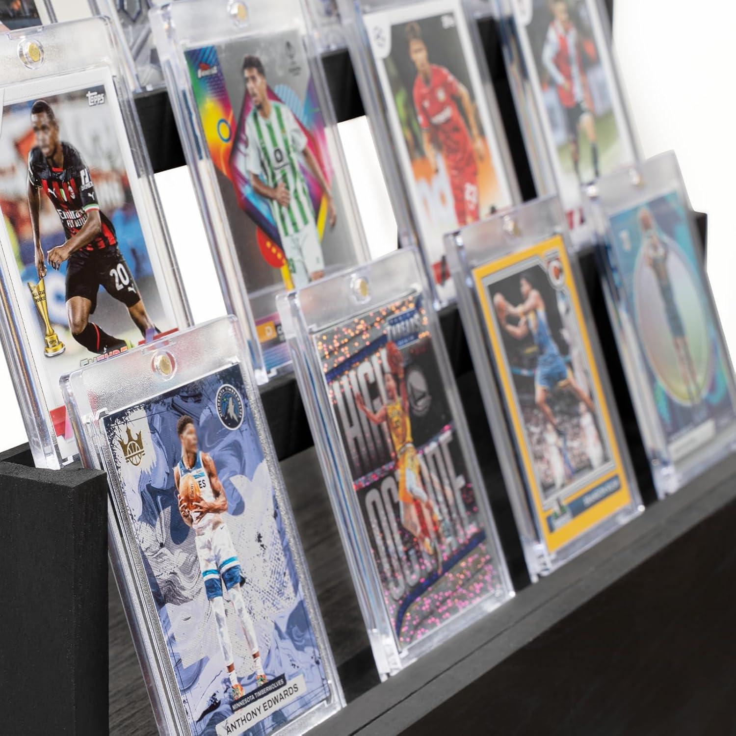 Exhibidor de Cartas Coleccionables Emfogo 3 Niveles Madera Negra