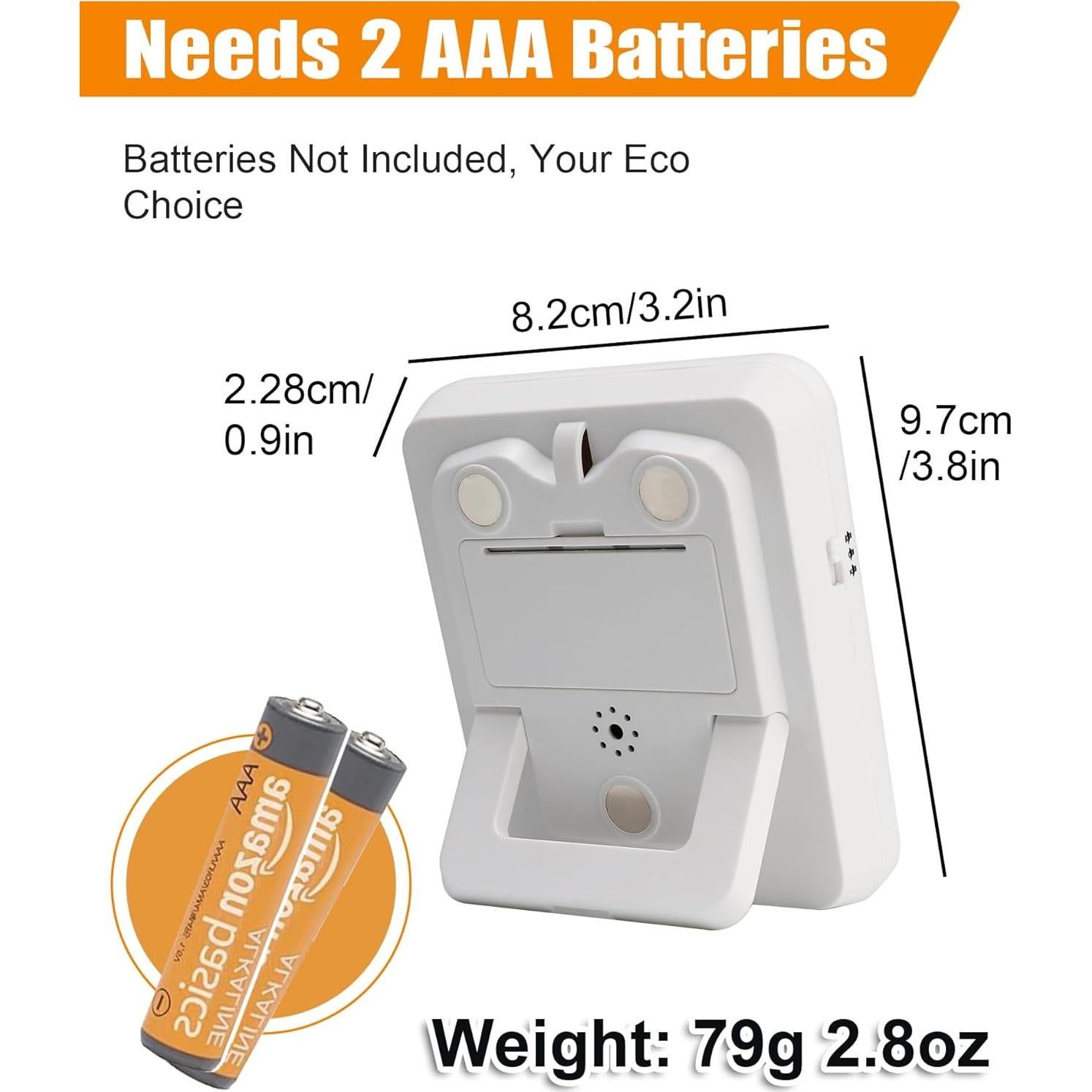 Temporizador de Cocina Digital TPNEG Triple 3 Canales Blanco