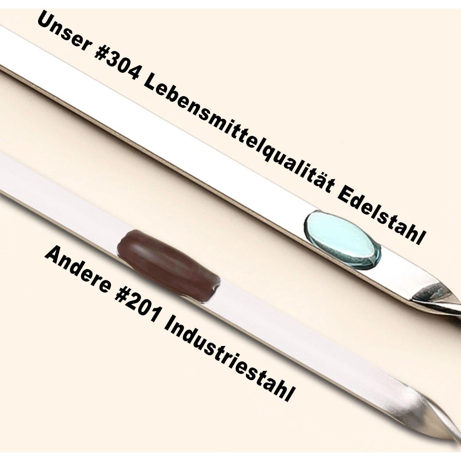 Pinchos de Kebab Reutilizables WILLBBQ 20PCS Acero Inoxidable 34.8 cm