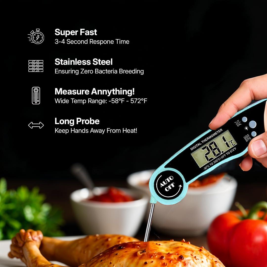 Termómetro Digital de Carne Morning Star IP67 Plegable 12 cm