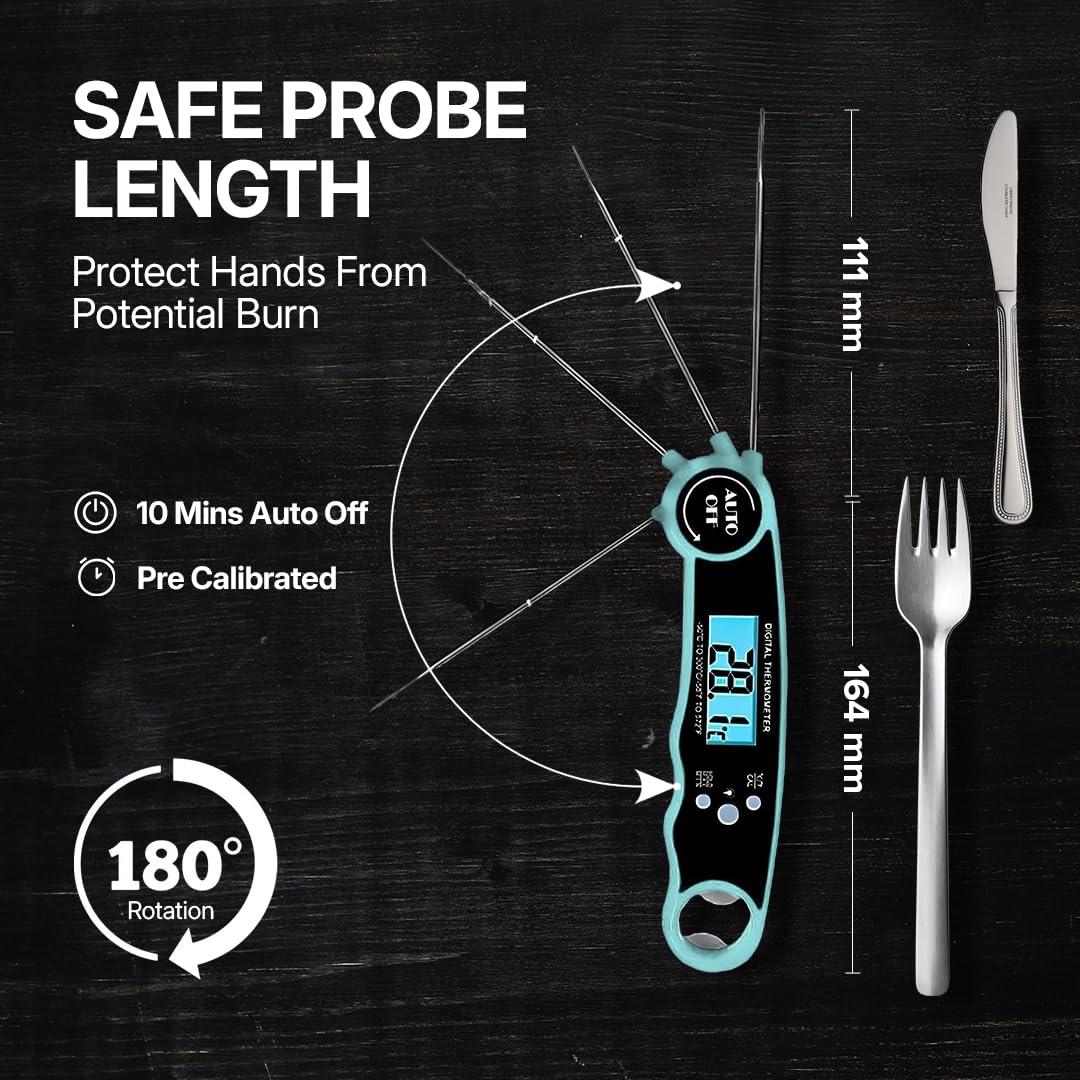 Termómetro Digital de Carne Morning Star IP67 Plegable 12 cm