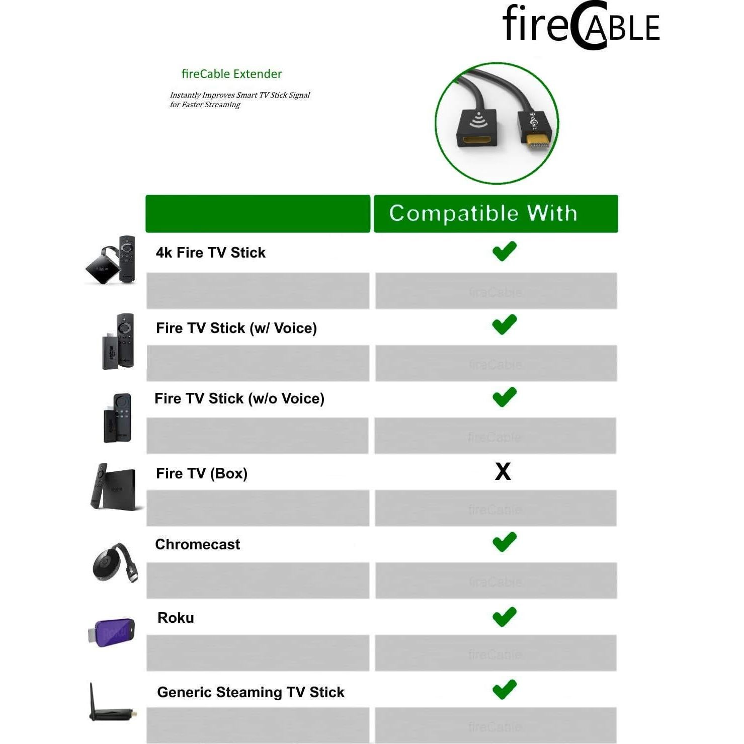 Extensor HDMI fireCable para Amazon Fire TV Stick - 106.68 cm