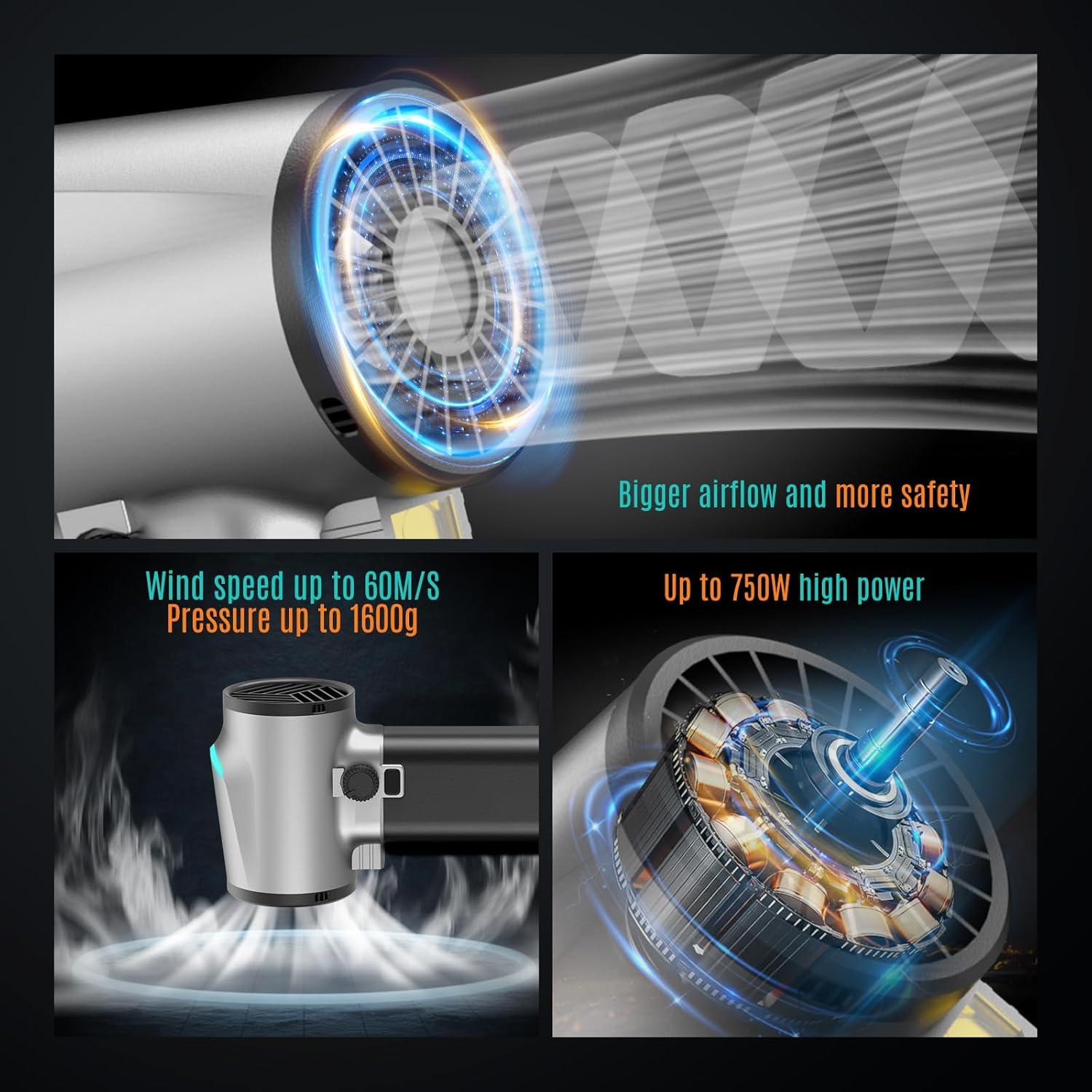 Secador Turbo Yomile AD009 750W Portátil 1.47kg con Luz LED