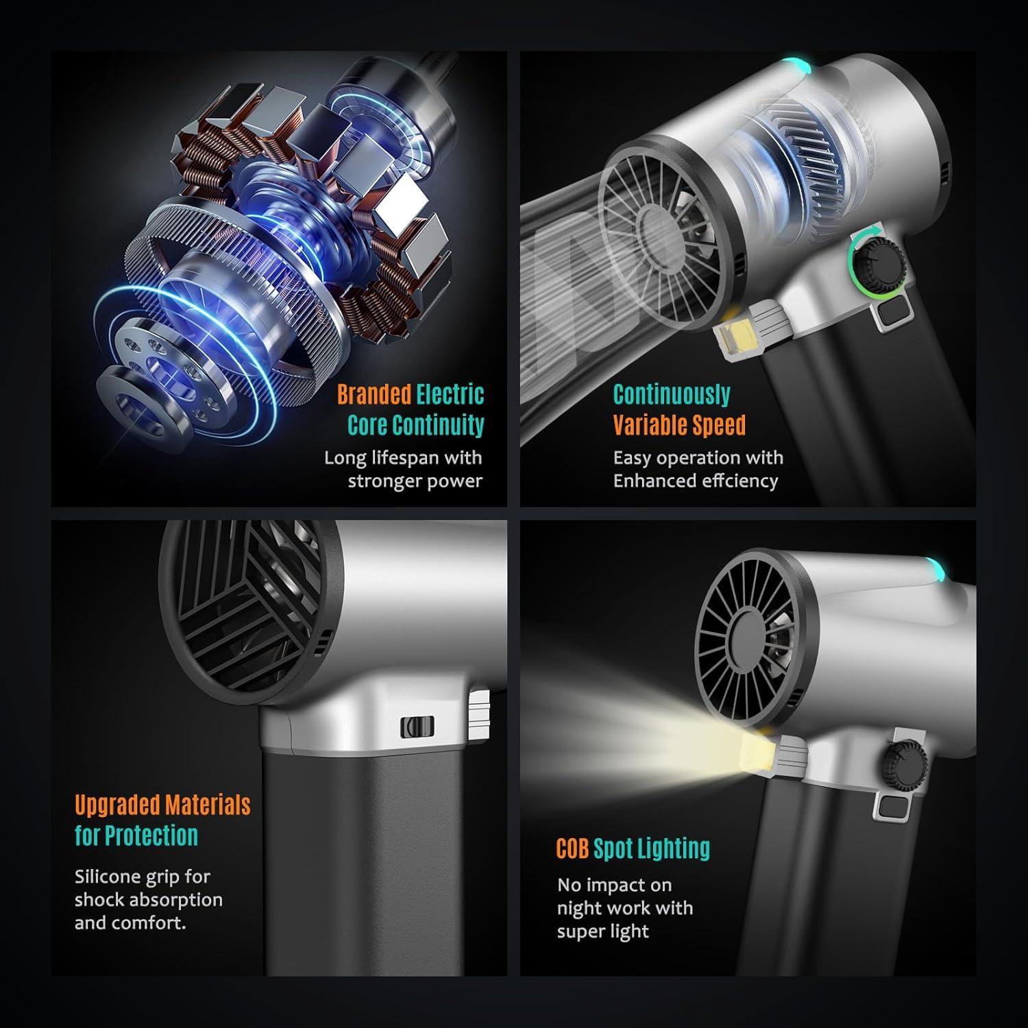 Secador Turbo Yomile AD009 750W Portátil 1.47kg con Luz LED