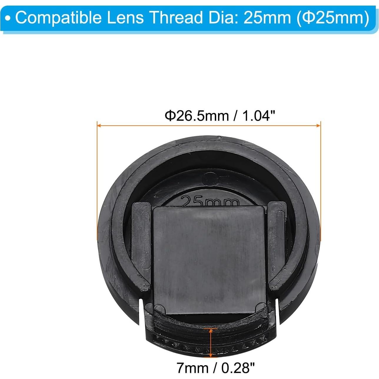 Tapa de Lente PATIKIL 25mm - Paquete de 2 con Paño Microfibra